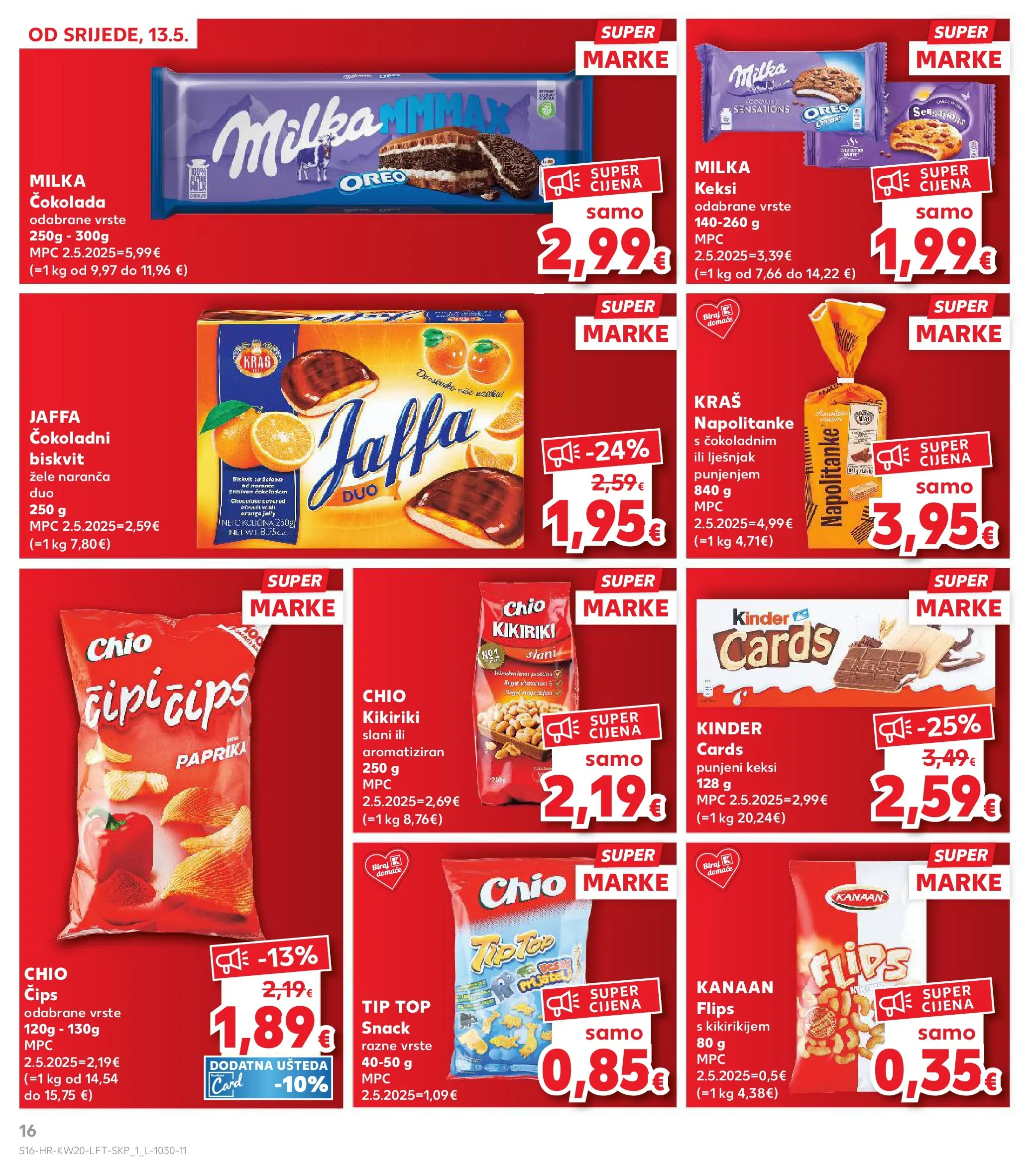 Kaufland - Kaufland katalog do 19.05.2026 novi od 12.05.2026 na listanje > letak digitalni | Stranica: 16 | Proizvodi: Paprika, Čips, Kikiriki, Napolitanke
