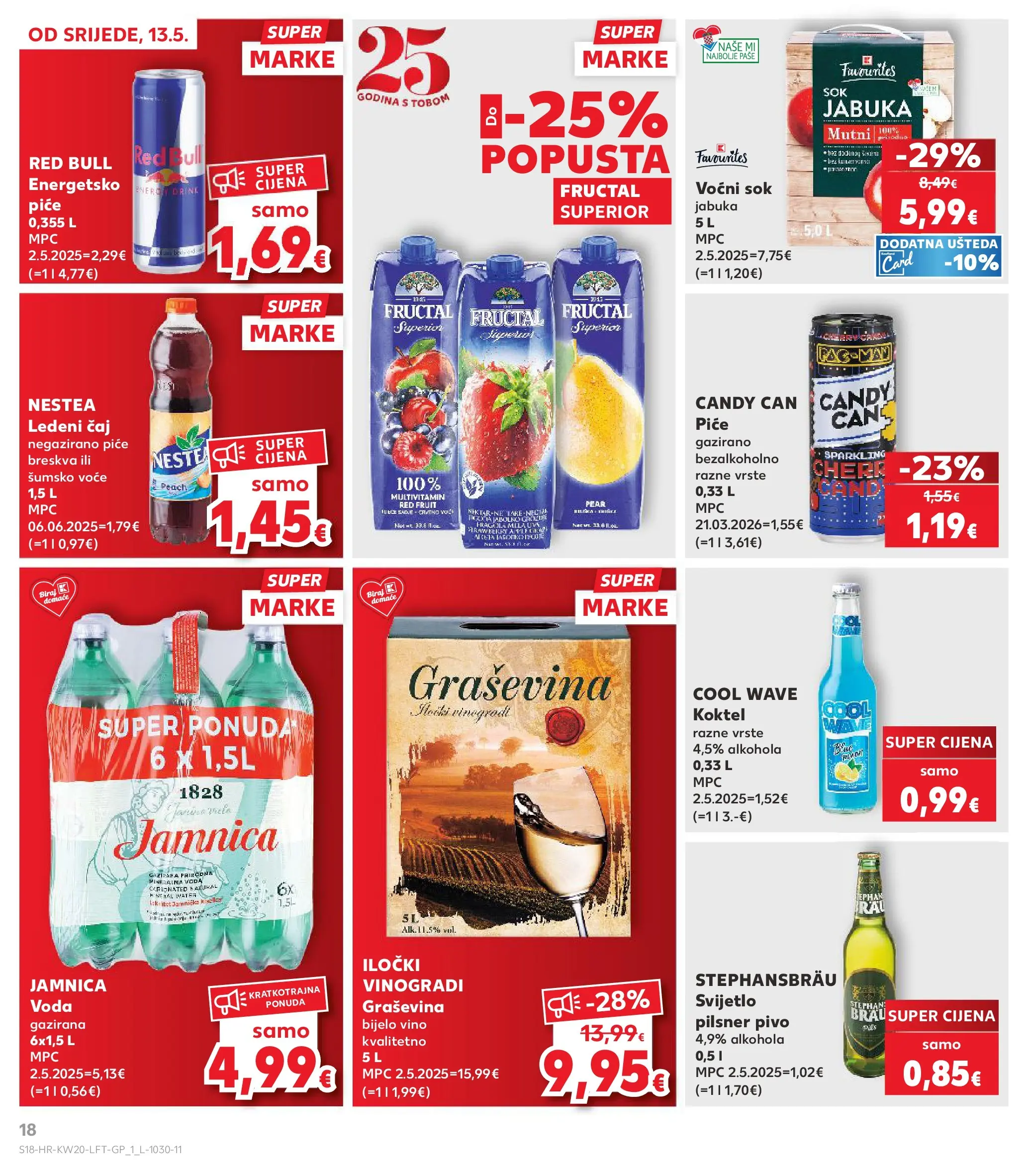 Kaufland - Kaufland katalog do 19.05.2026 novi od 12.05.2026 na listanje > letak digitalni | Stranica: 18 | Proizvodi: Šumsko voće, Ledeni čaj, Voda, Red Bull