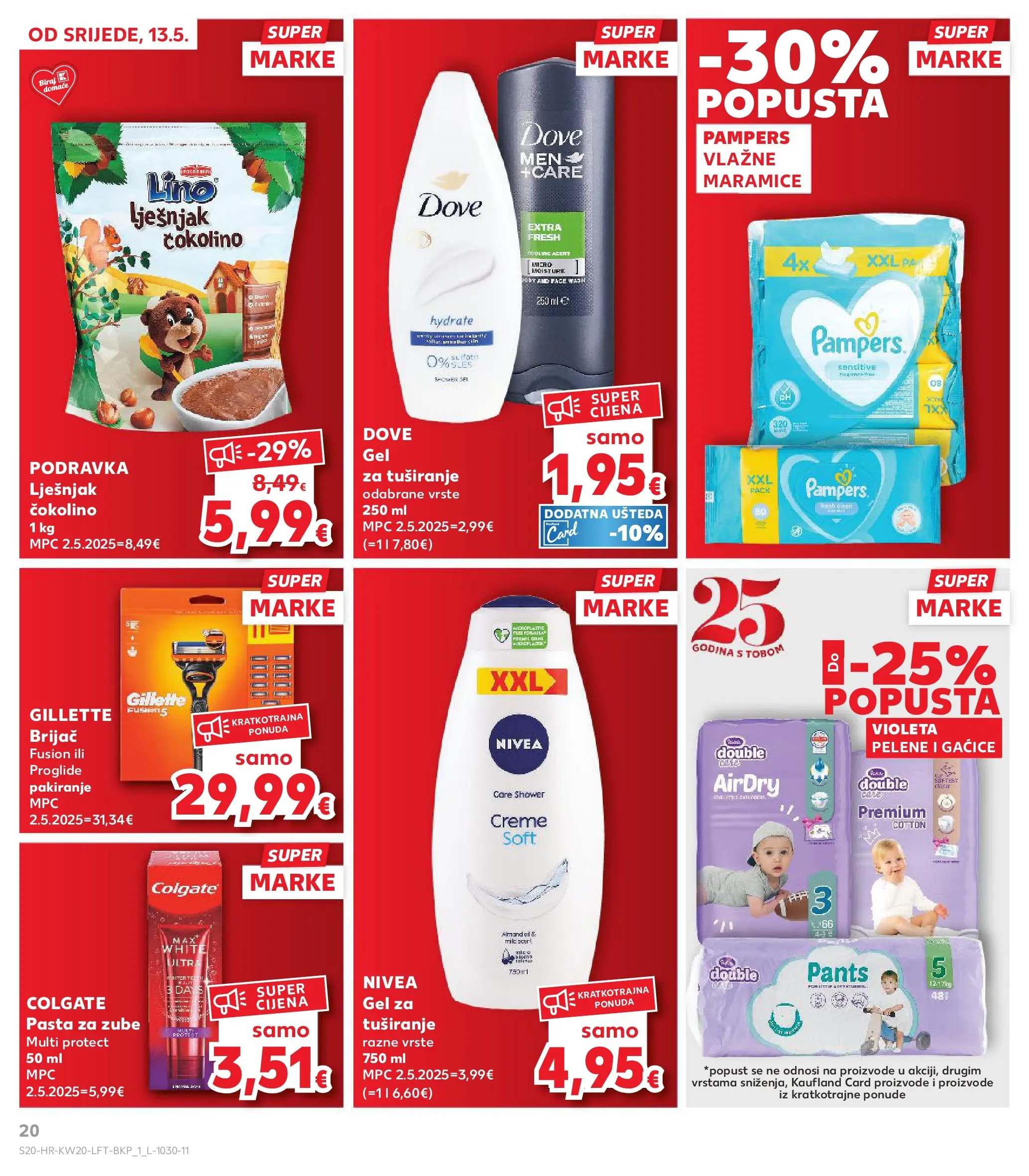 Kaufland - Kaufland katalog do 19.05.2026 novi od 12.05.2026 na listanje > letak digitalni | Stranica: 20 | Proizvodi: Pasta za zube, Gaćice, Pampers, Violeta