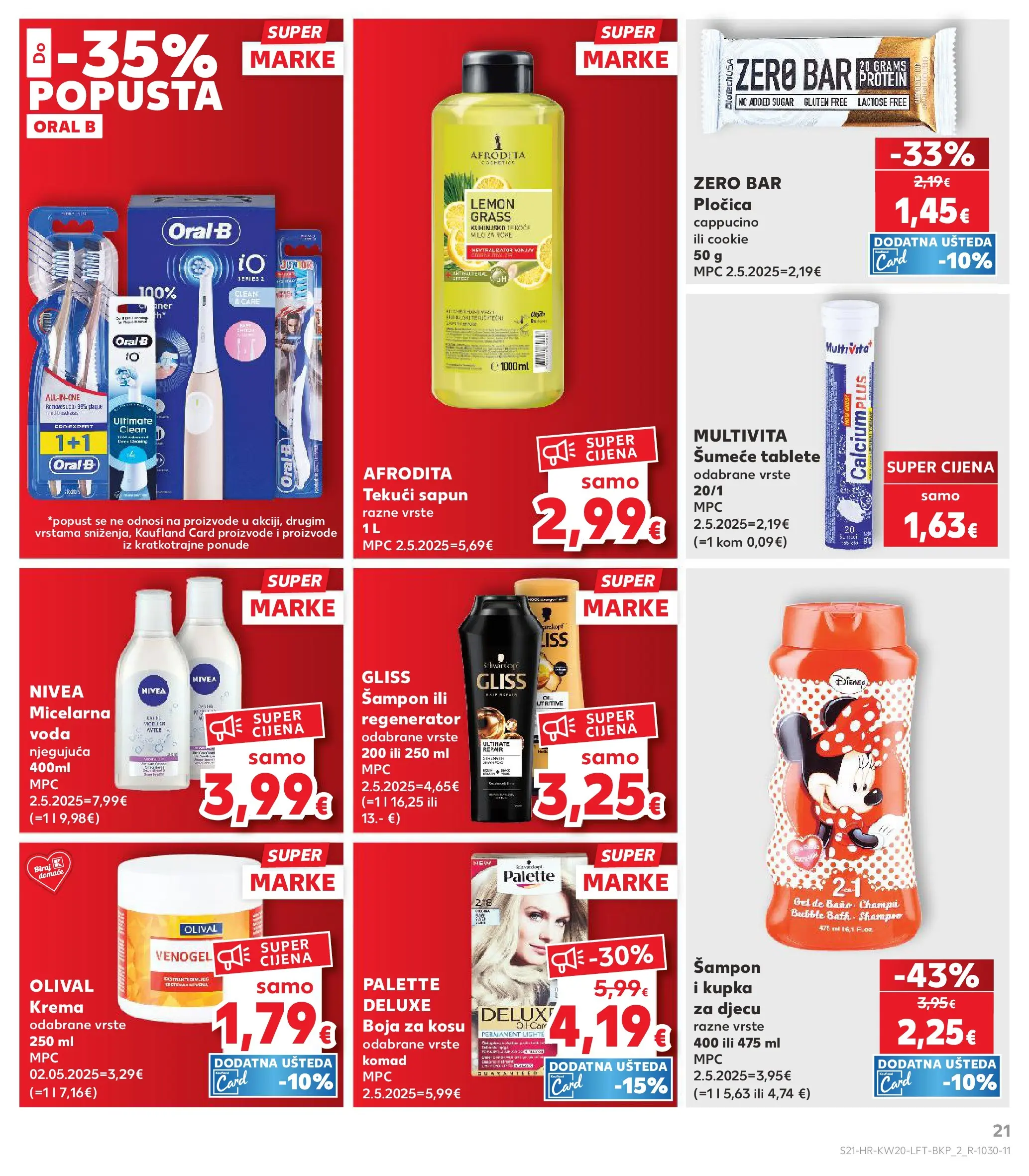 Kaufland - Kaufland katalog do 19.05.2026 novi od 12.05.2026 na listanje > letak digitalni | Stranica: 21 | Proizvodi: Šampon, Regenerator, Sapun, Krema