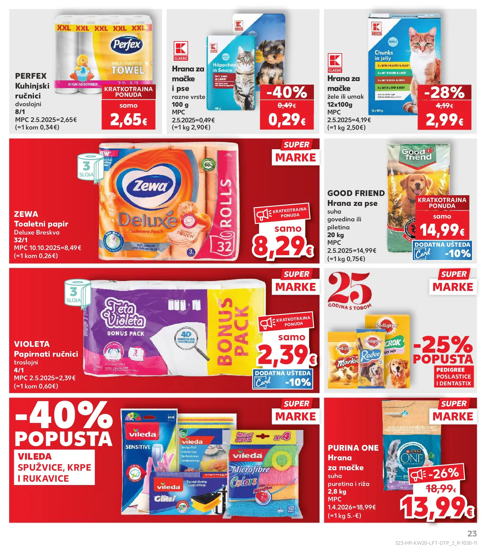 Kaufland - Kaufland katalog do 19.05.2026 novi od 12.05.2026 na listanje > letak digitalni | Stranica: 23 | Proizvodi: Umak, Toaletni papir, Breskva, Rukavice