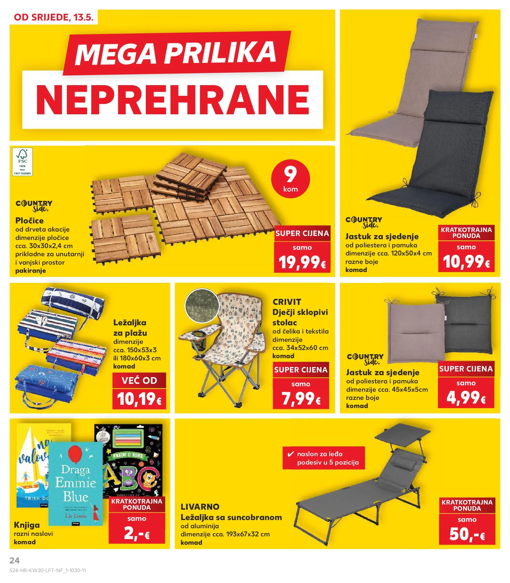 Kaufland - Kaufland katalog do 19.05.2026 novi od 12.05.2026 na listanje > letak digitalni | Stranica: 24 | Proizvodi: Jastuk, Ležaljka, Pločice, Ležaljka za plažu
