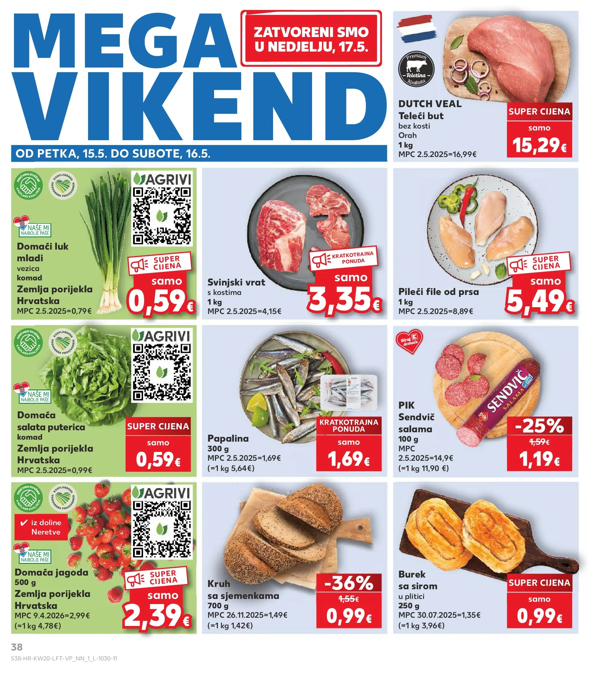 Kaufland - Kaufland katalog do 19.05.2026 novi od 12.05.2026 na listanje > letak digitalni | Stranica: 38 | Proizvodi: Teletina, Pileći file, Kruh, Luk