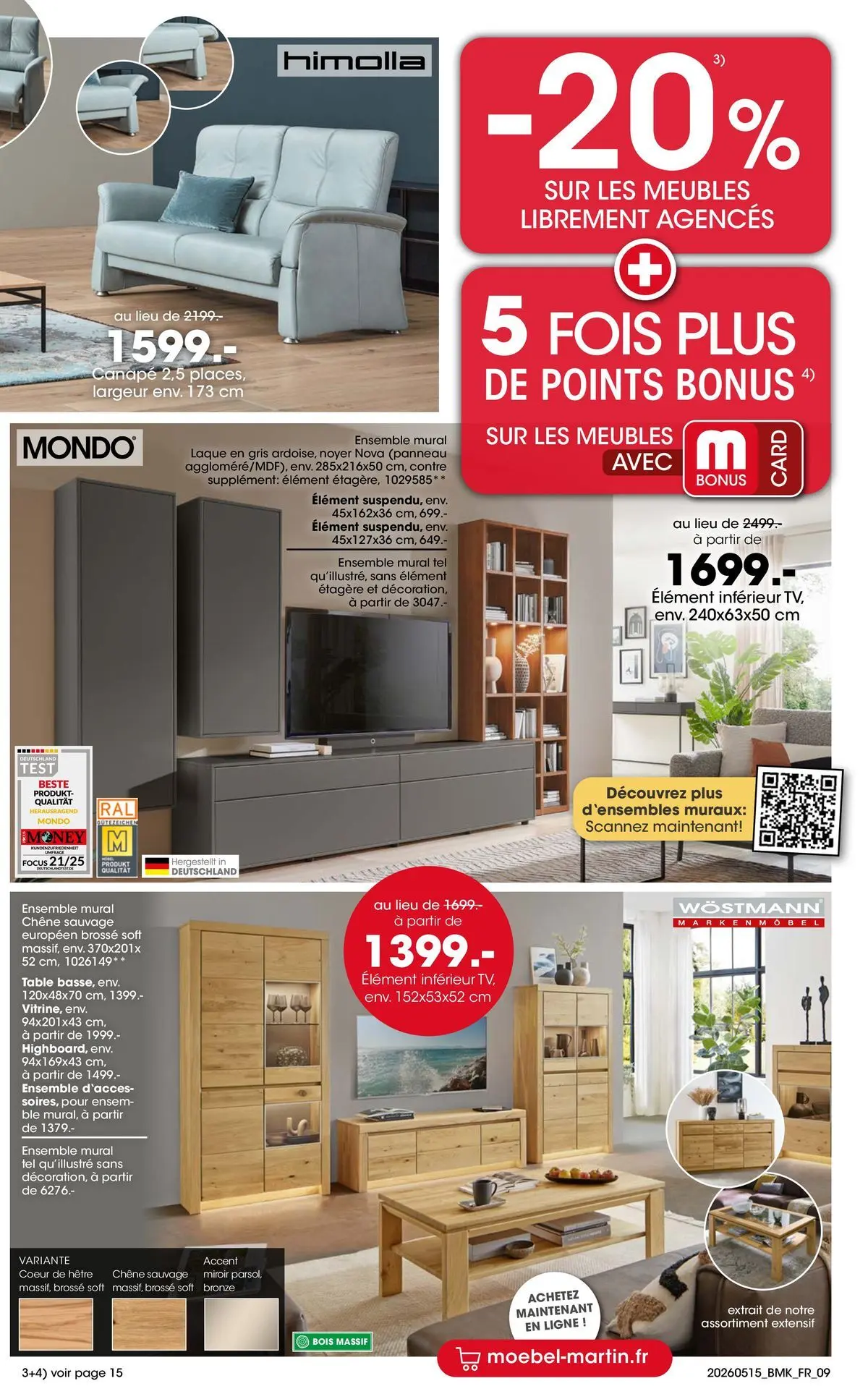 Möbel Martin - Möbel Martin: Offres hebdomadaires à partir du 15/05/2026 - promo en ligne | Page: 9 | Produits: Brosse, Canapé, Laque, Miroir