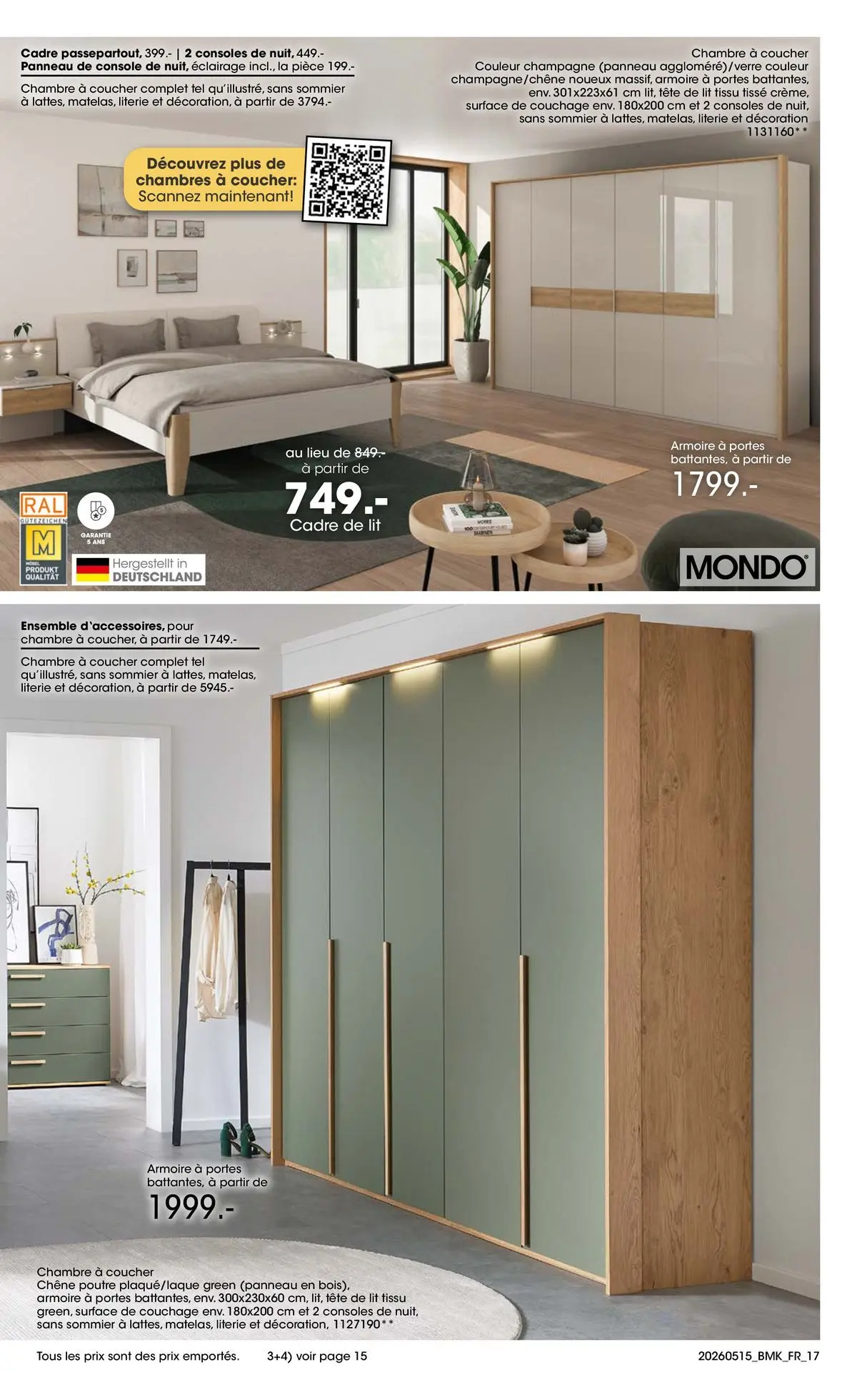 Möbel Martin - Möbel Martin: Offres hebdomadaires à partir du 15/05/2026 - promo en ligne | Page: 17 | Produits: Champagne, Armoire, Literie, Cadre