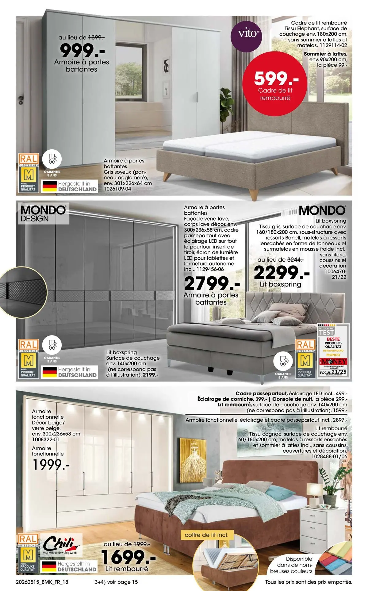 Möbel Martin - Möbel Martin: Offres hebdomadaires à partir du 15/05/2026 - promo en ligne | Page: 18 | Produits: Surmatelas, Matelas, Armoire, Sommier