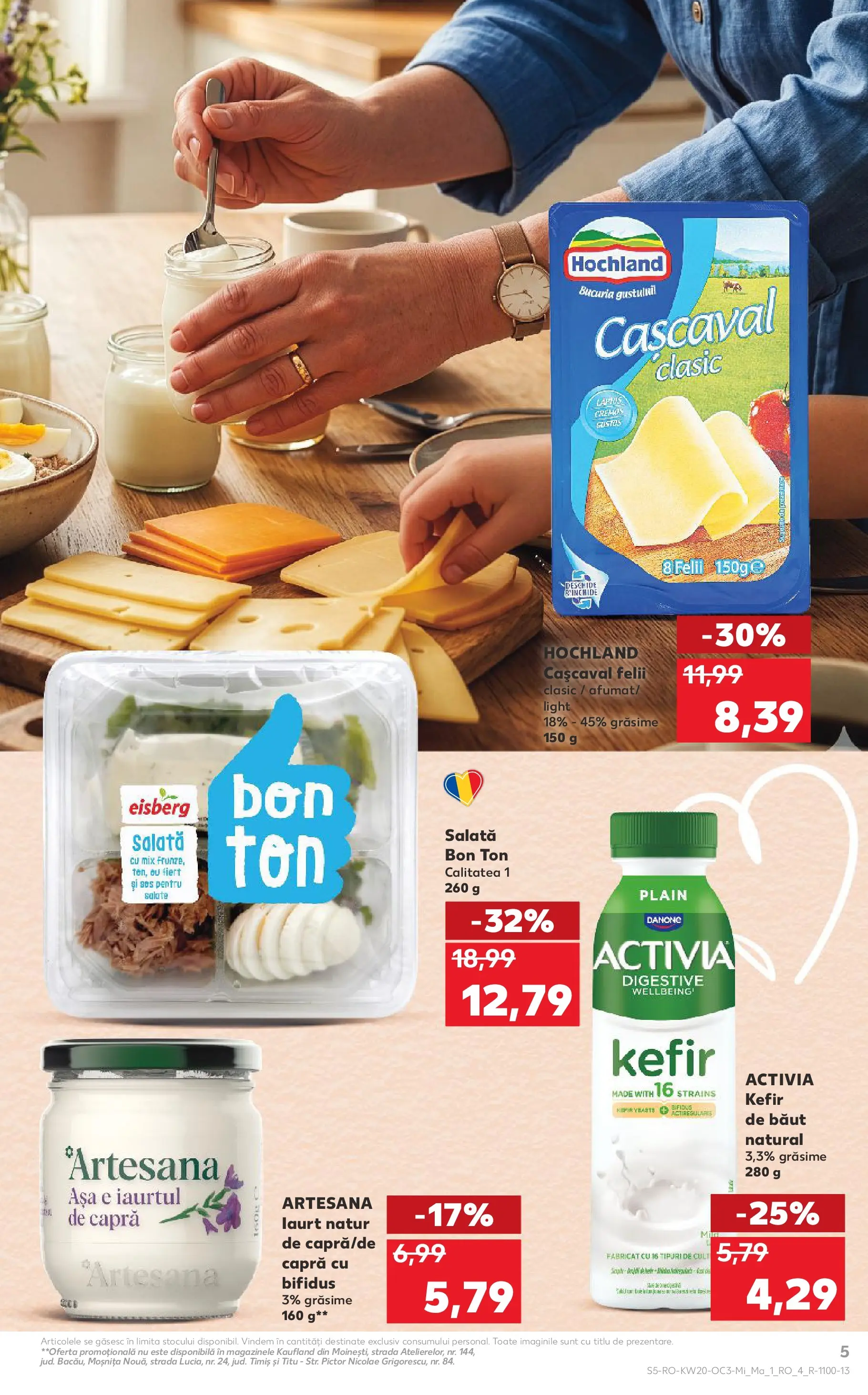 Kaufland Brăila 13.05.2026 - Revista si Oferta | Pagină: 5 | Produse: Cașcaval, Kefir, Salată, Sos