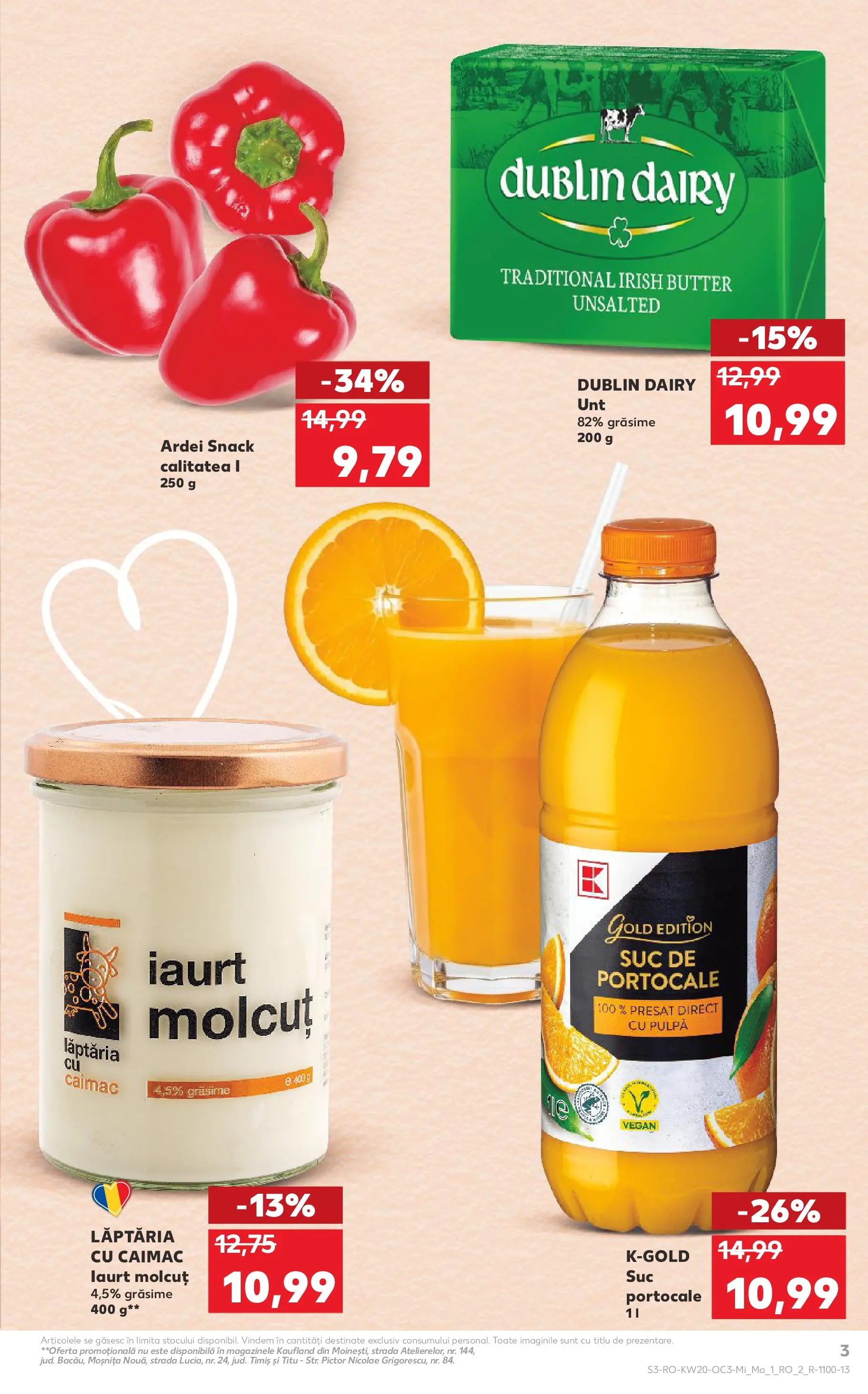 Kaufland Brăila 13.05.2026 - Revista si Oferta | Pagină: 3 | Produse: Ardei, Unt, Suc, Portocale