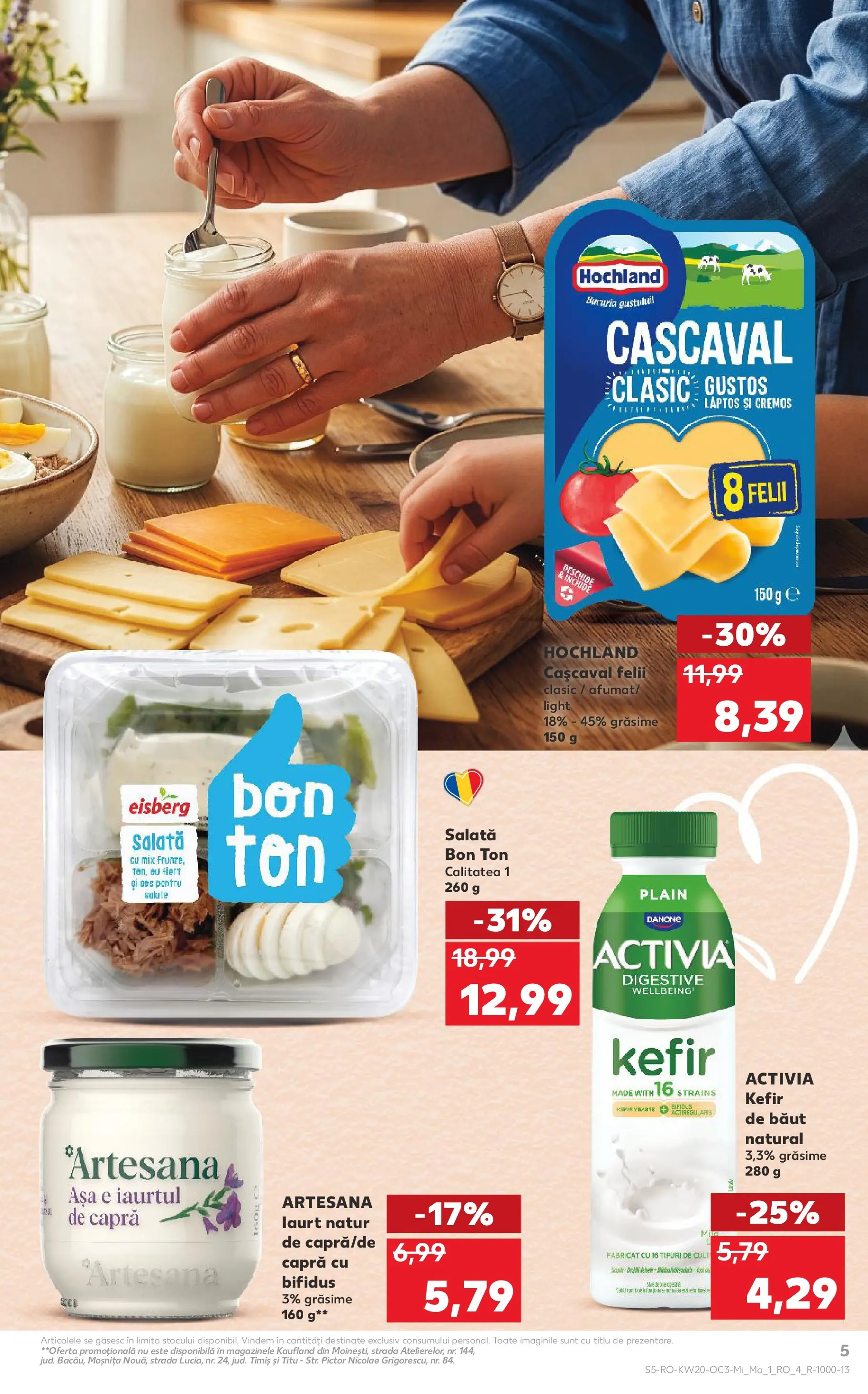 Kaufland Viseu de Sus 12.05.2026 - Revista si Oferta | Pagină: 5 | Produse: Cașcaval, Kefir, Salată, Sos