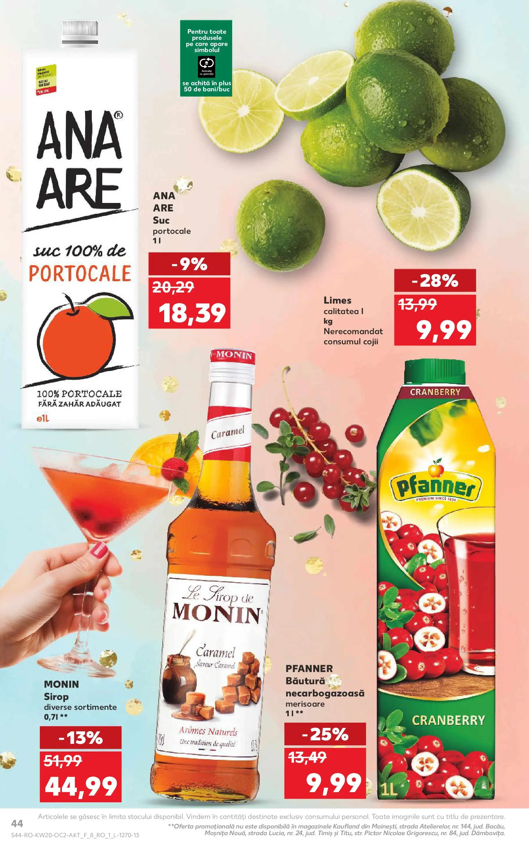 Kaufland Slatina 13.05.2026 - Revista si Oferta | Pagină: 44 | Produse: Suc, Portocale, Zahăr, Çocuk sutyeni
