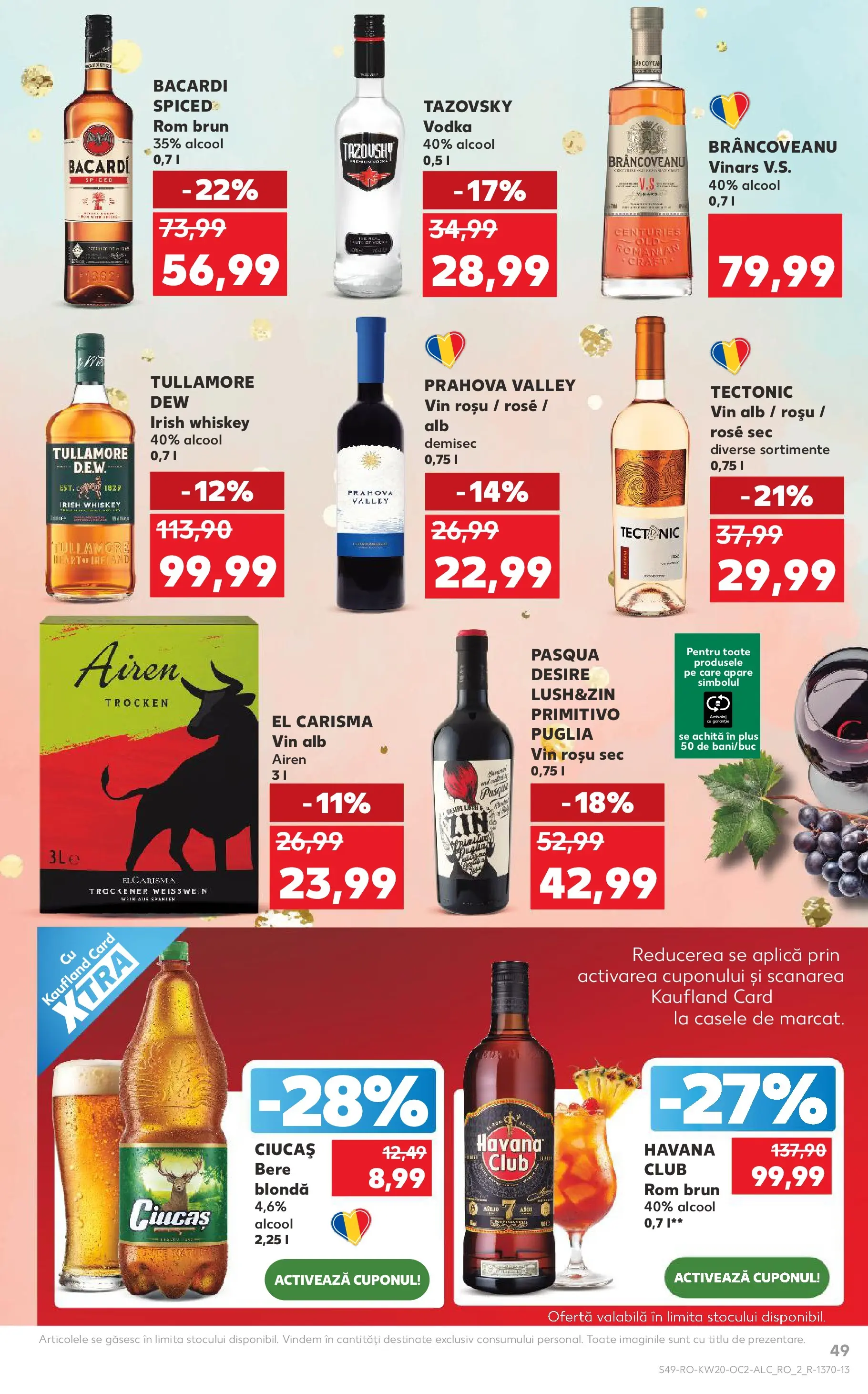 Kaufland Slatina 13.05.2026 - Revista si Oferta | Pagină: 49 | Produse: Vin, Bere, Rom, Whiskey