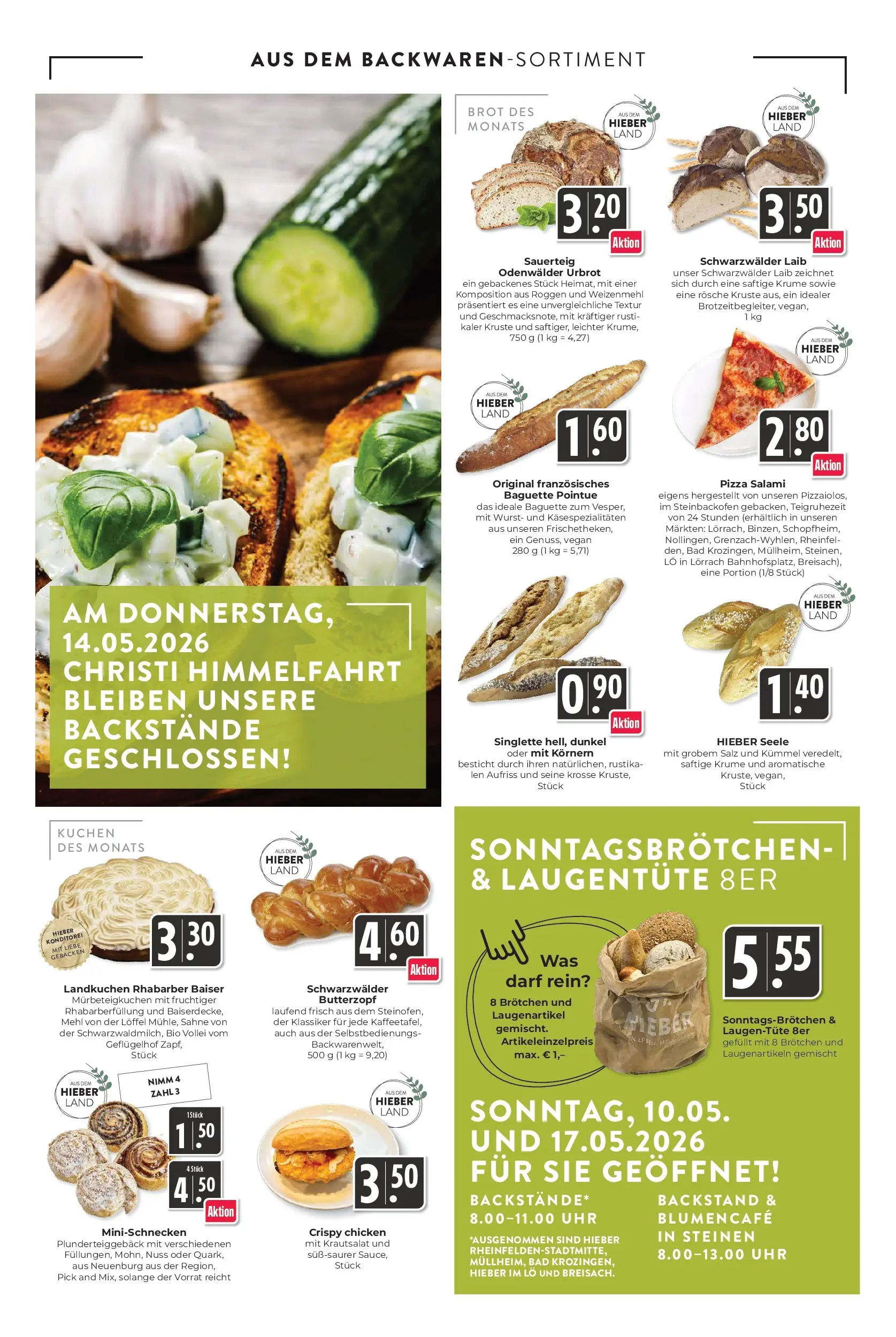 Angebote - Hieber's Frischecenter: Meine Woche (ab 10.05.2026) zum Blättern | Seite: 6 | Produkte: Bad, Weizenmehl, Pizza, Kuchen