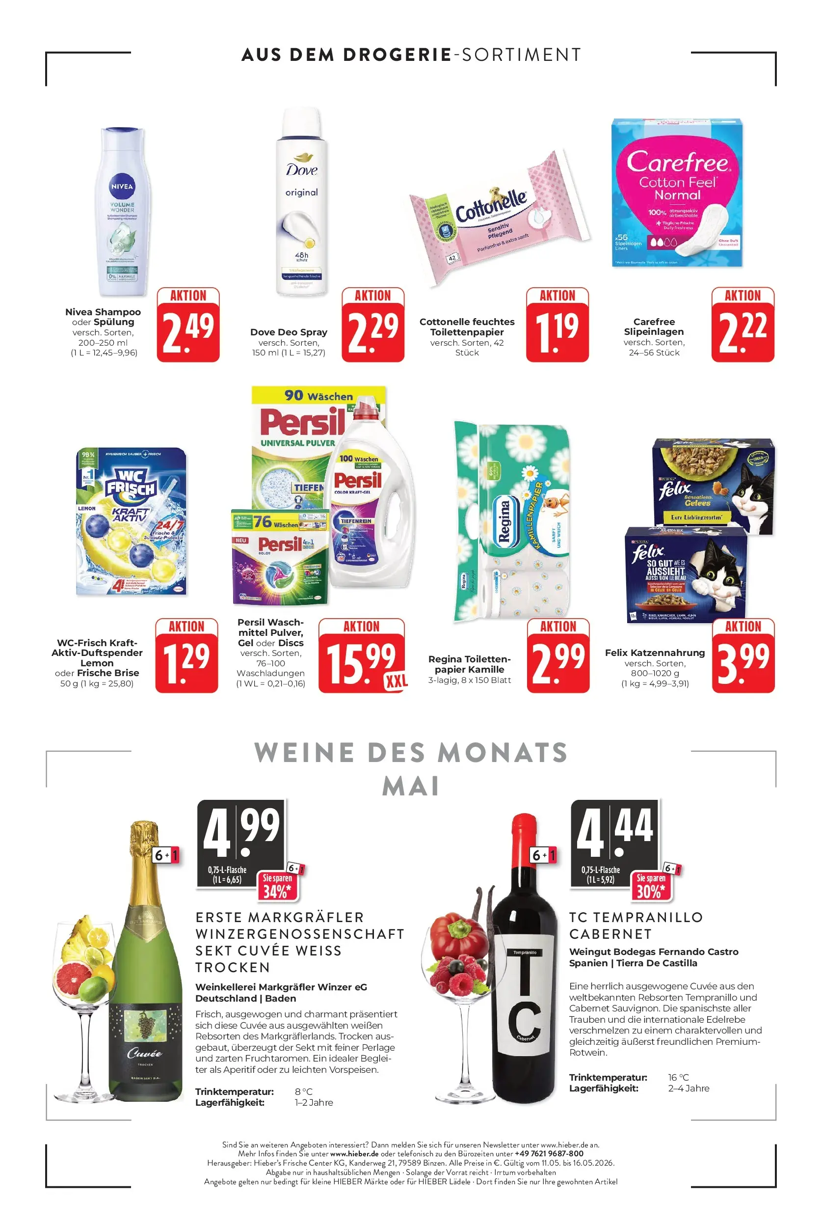Angebote - Hieber's Frischecenter: Meine Woche (ab 10.05.2026) zum Blättern | Seite: 16 | Produkte: Trauben, Duft, Spülung, Persil