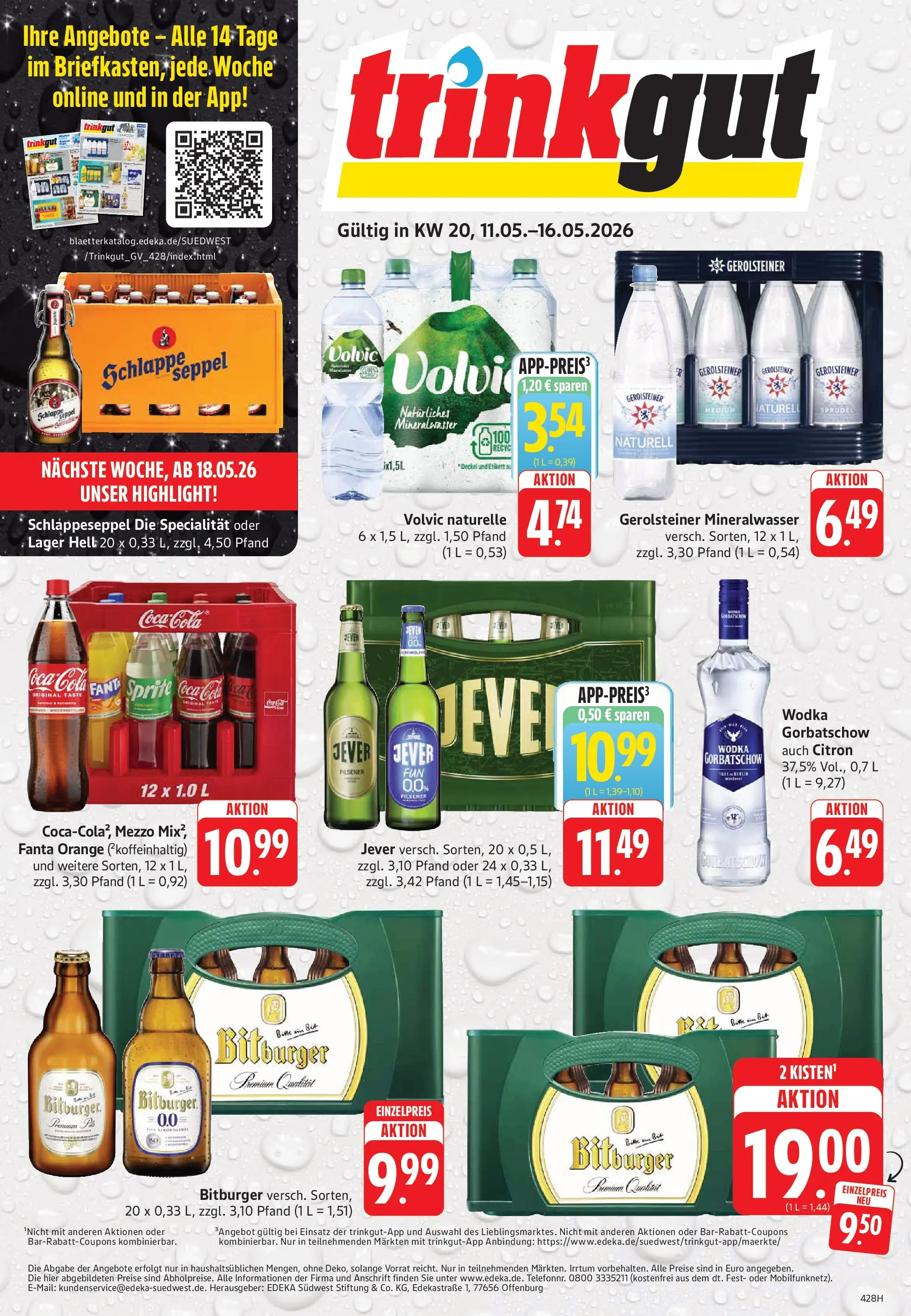 Trinkgut Prospekt Wiesbaden	 (ab 10.05.2026) » Angebote online | Seite: 1 | Produkte: Fanta, Mineralwasser, Wodka gorbatschow, Gerolsteiner
