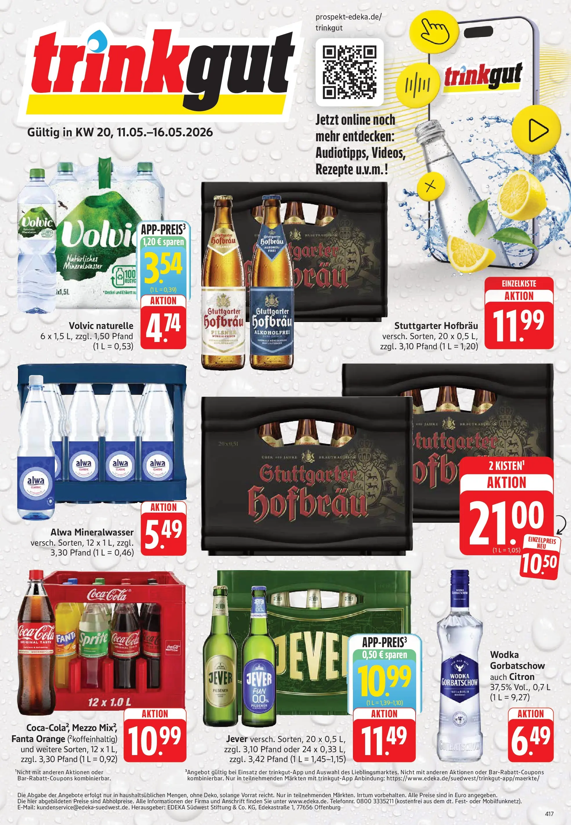 Trinkgut Prospekt Crailsheim	 (ab 10.05.2026) » Angebote online | Seite: 1 | Produkte: Cola, Mineralwasser, Volvic, Wodka