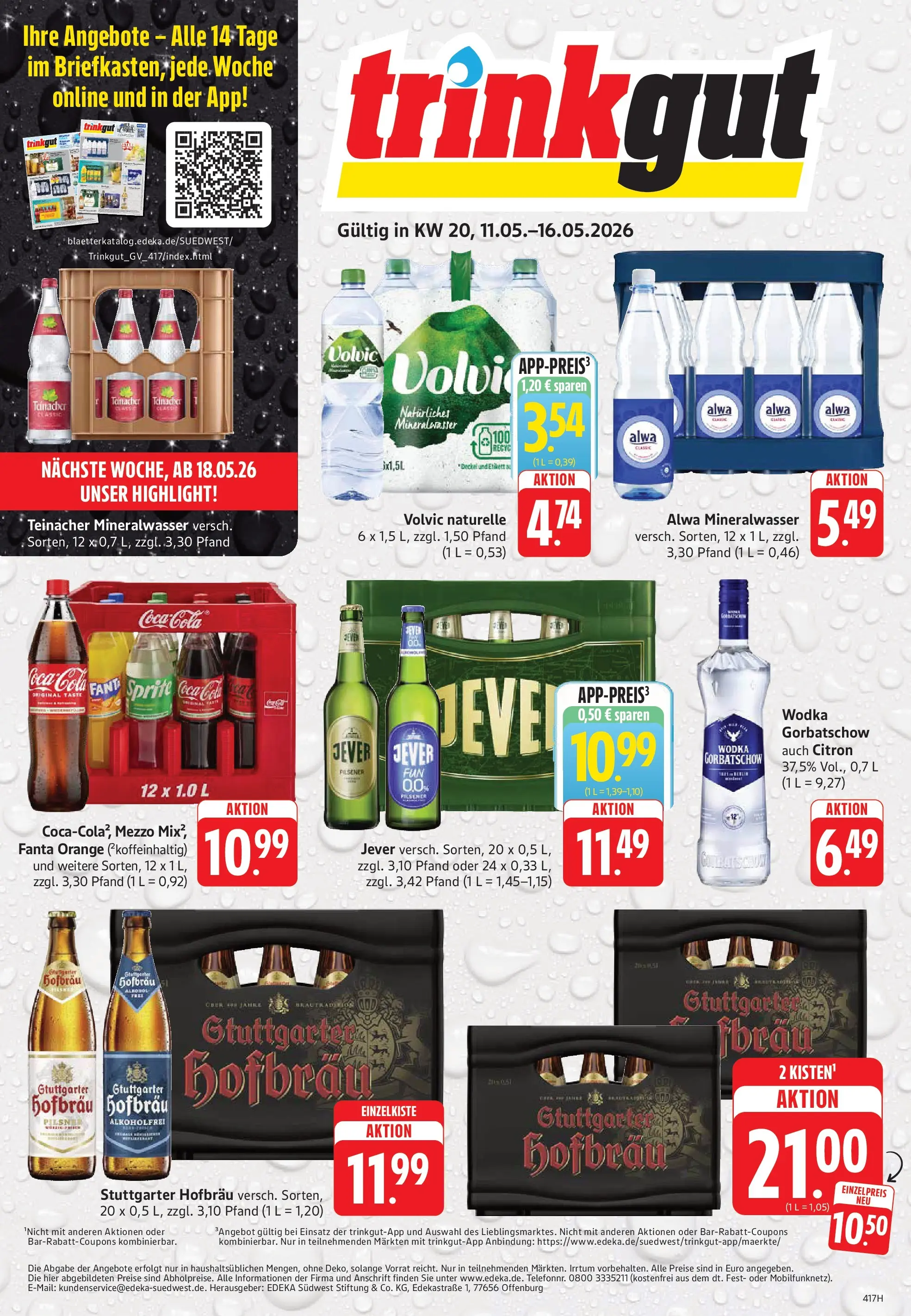Trinkgut Prospekt Weissach Im Tal	 (ab 10.05.2026) » Angebote online | Seite: 1 | Produkte: Fanta, Sprite, Cola, Volvic