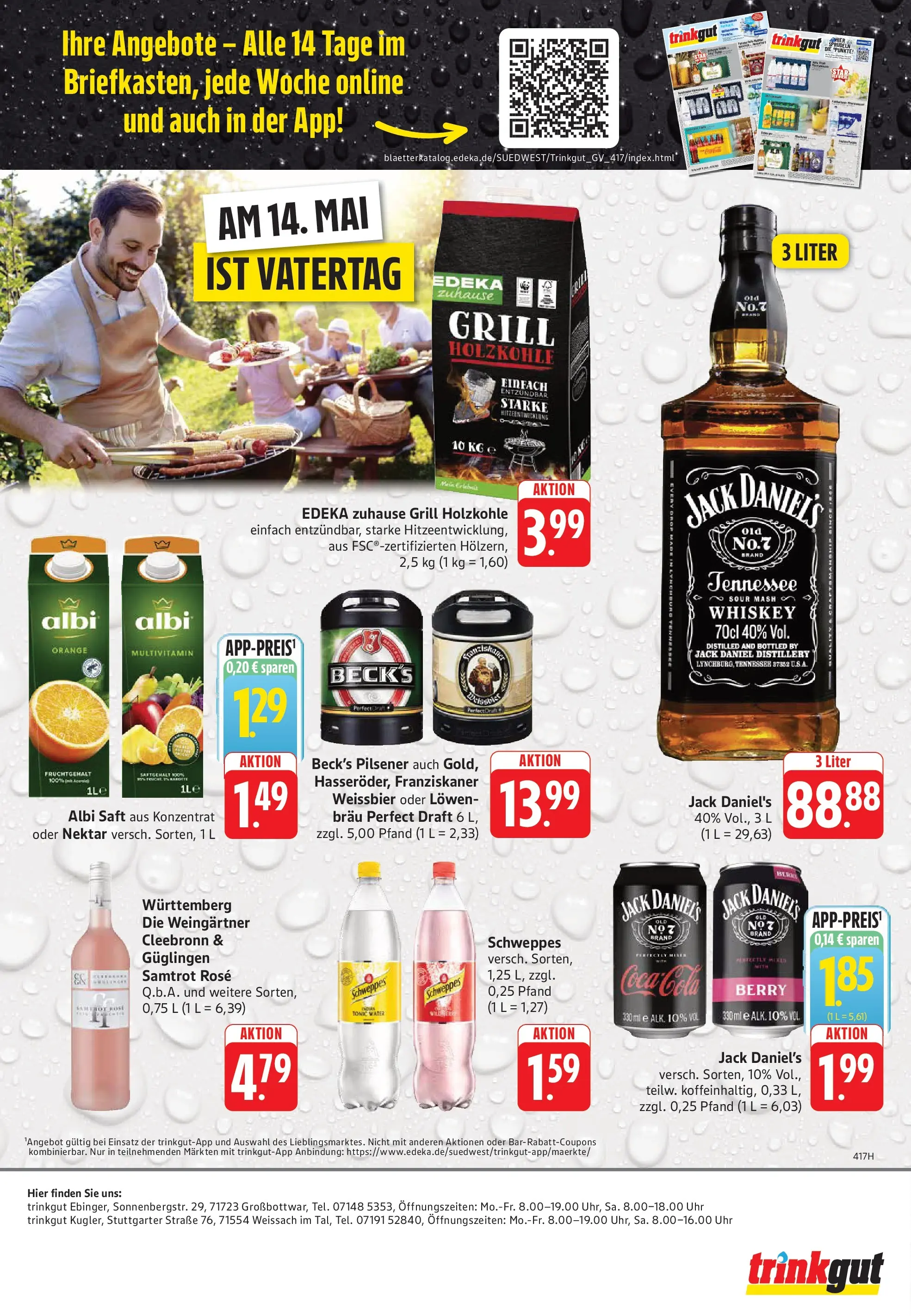 Trinkgut Prospekt Weissach Im Tal	 (ab 10.05.2026) » Angebote online | Seite: 8 | Produkte: Cola, Jack Daniel's, Schweppes, Saft