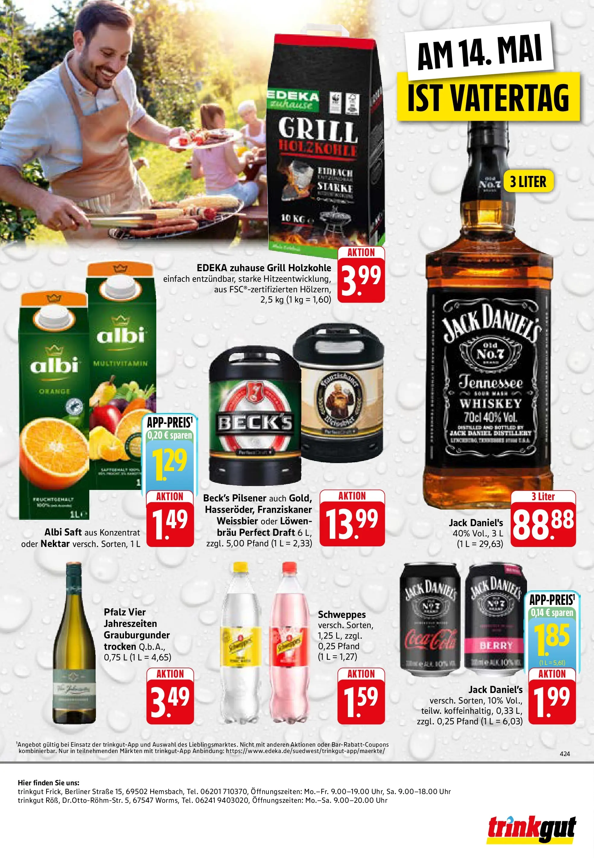 Trinkgut Prospekt Hemsbach	 (ab 10.05.2026) » Angebote online | Seite: 8 | Produkte: Franziskaner, Saft, Whiskey, Uhr