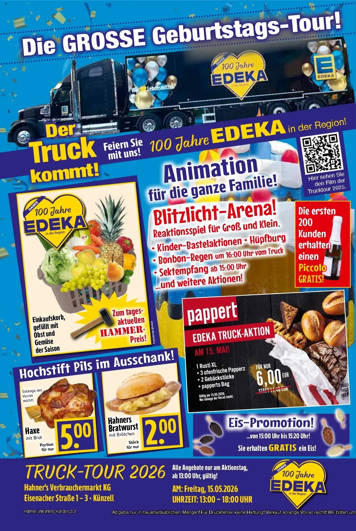Angebote - Edeka Hahner: Wochenangebote (ab 10.05.2026) zum Blättern | Seite: 3 | Produkte: Bratwurst, Ofenfrische, Eis, Uhr