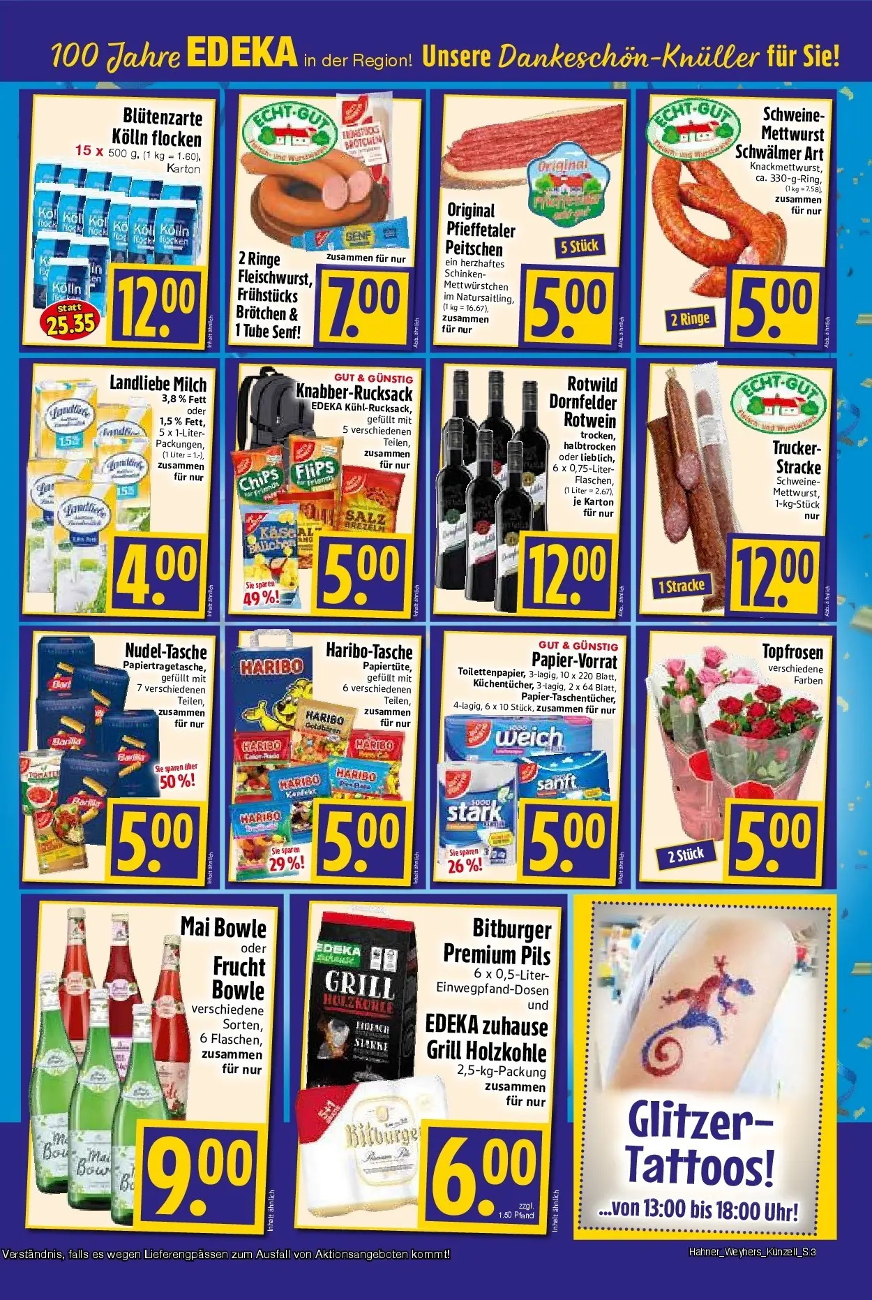 Angebote - Edeka Hahner: Wochenangebote (ab 10.05.2026) zum Blättern | Seite: 4 | Produkte: Milch, Pils, Salz, Schinken