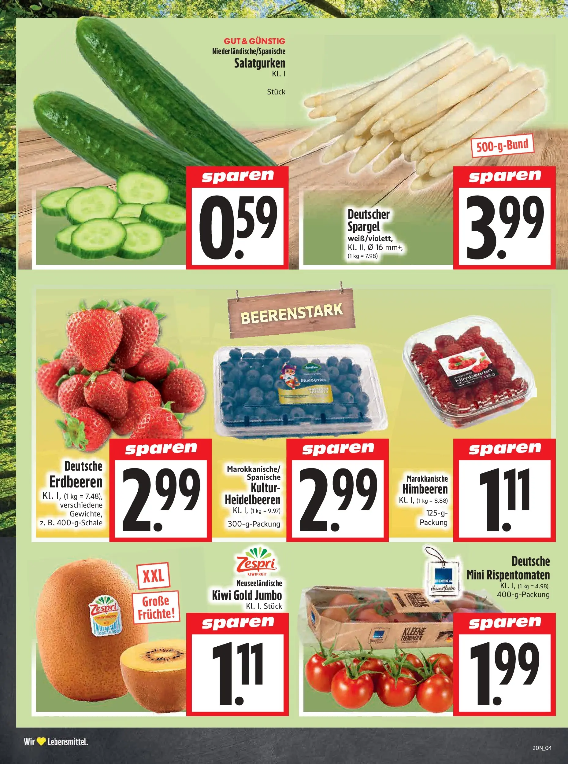 Angebote - Edeka Hahner: Wochenangebote (ab 10.05.2026) zum Blättern | Seite: 8 | Produkte: Himbeeren, Spargel, Erdbeeren, Kiwi