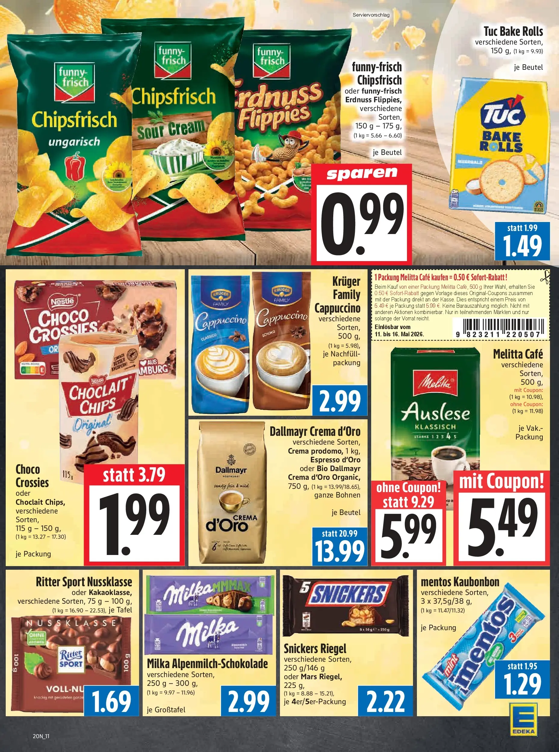 Angebote - Edeka Hahner: Wochenangebote (ab 10.05.2026) zum Blättern | Seite: 15 | Produkte: Melitta, Snickers, Mars, Dallmayr