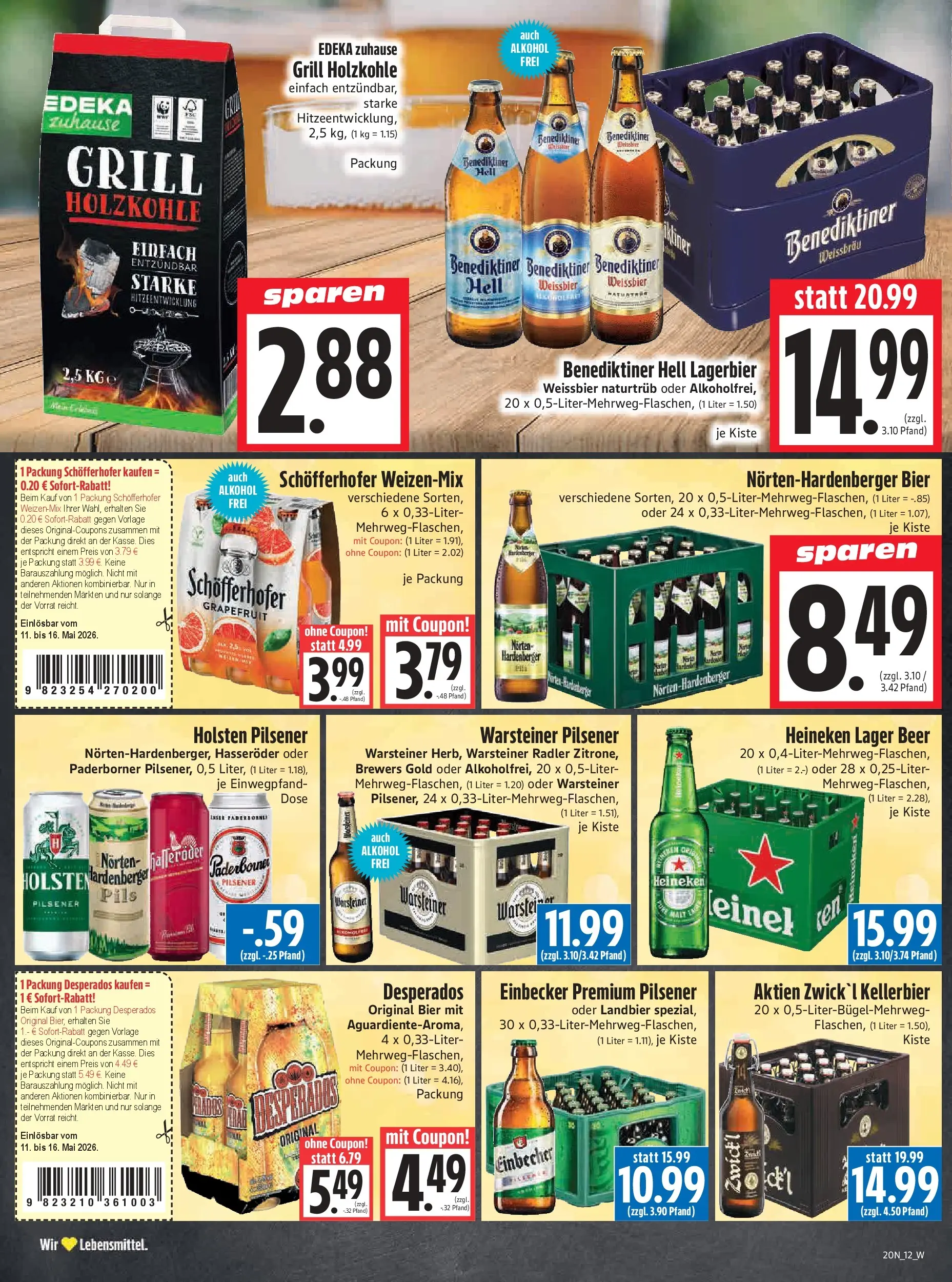 Angebote - Edeka Hahner: Wochenangebote (ab 10.05.2026) zum Blättern | Seite: 16 | Produkte: Grill, Benediktiner hell, Heineken, Warsteiner