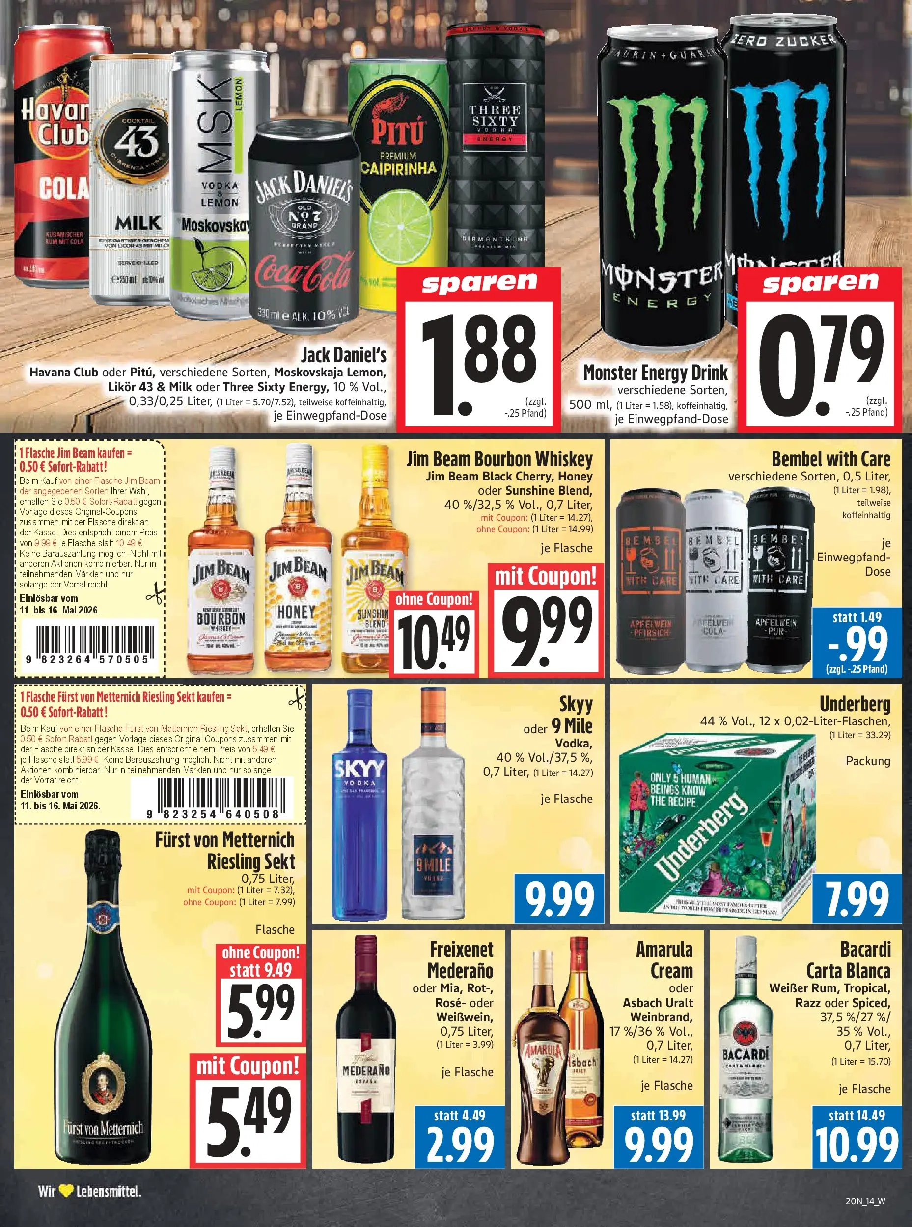 Angebote - Edeka Hahner: Wochenangebote (ab 10.05.2026) zum Blättern | Seite: 18 | Produkte: Jim beam, Cola, Likör, Bourbon