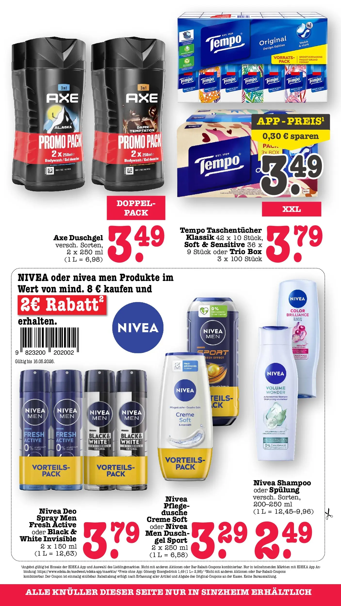 E center Prospekt Sinzheim (ab 10.05.2026) zum Blättern | Seite: 80 | Produkte: Dusche, Creme, Duschgel, Axe E center Prospekt Sinzheim (ab 10.05.2026) zum Blättern | Seite: 80 | Produkte: Dusche, Creme, Duschgel, Axe
