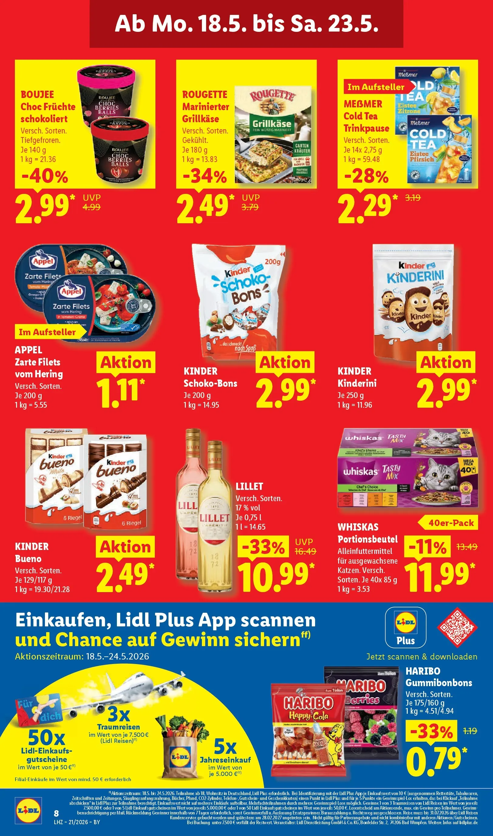 Lidl Prospekt Hof-innenstadt (ab 17.05.2026) zum Blättern » Angebote | Seite: 16 | Produkte: Cola, Lillet, Pfirsich, Whiskas