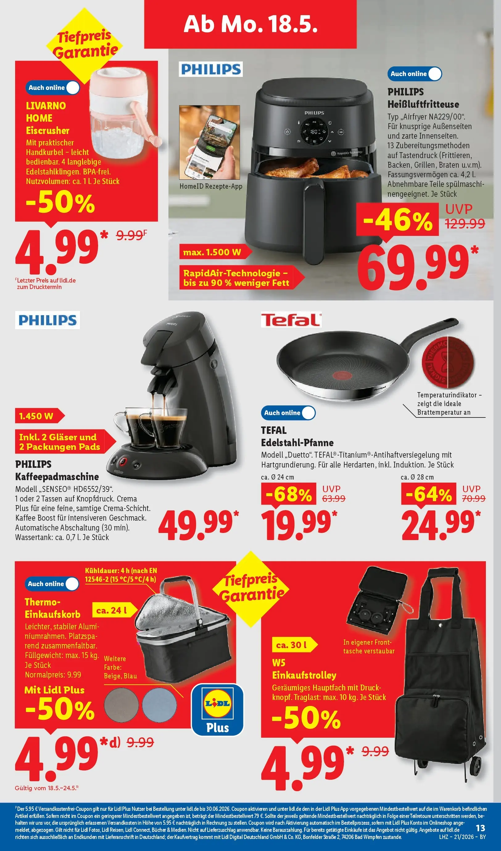 Lidl Prospekt Hof-innenstadt (ab 17.05.2026) zum Blättern » Angebote | Seite: 29 | Produkte: Philips, Kaffee, Bad, Heißluftfritteuse