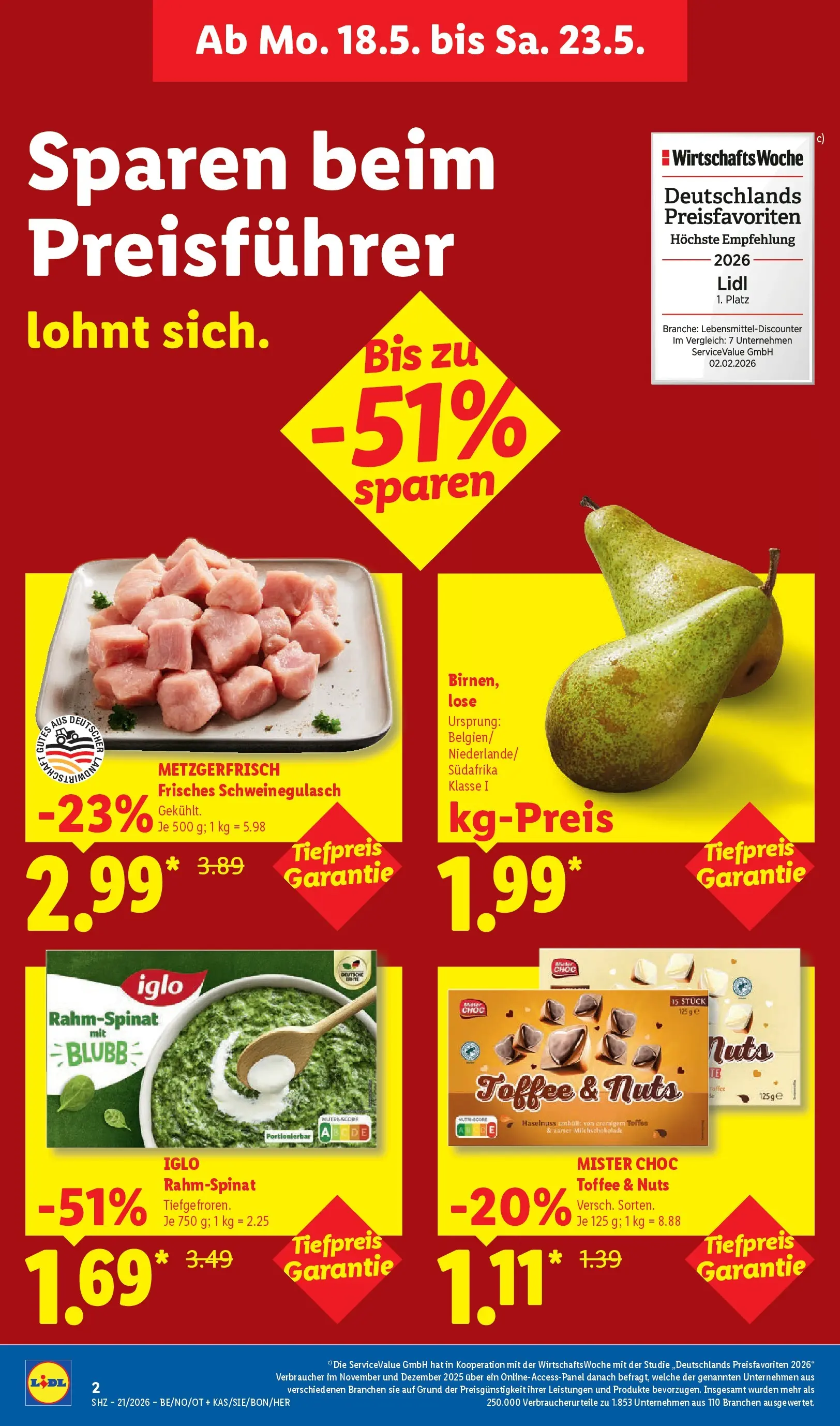 Lidl Prospekt Mahlow (ab 17.05.2026) » Angebote online | Seite: 2 | Produkte: Schweinegulasch, Iglo Lidl Prospekt Mahlow (ab 17.05.2026) zum Blättern » Angebote | Seite: 2 | Produkte: Schweinegulasch, Iglo