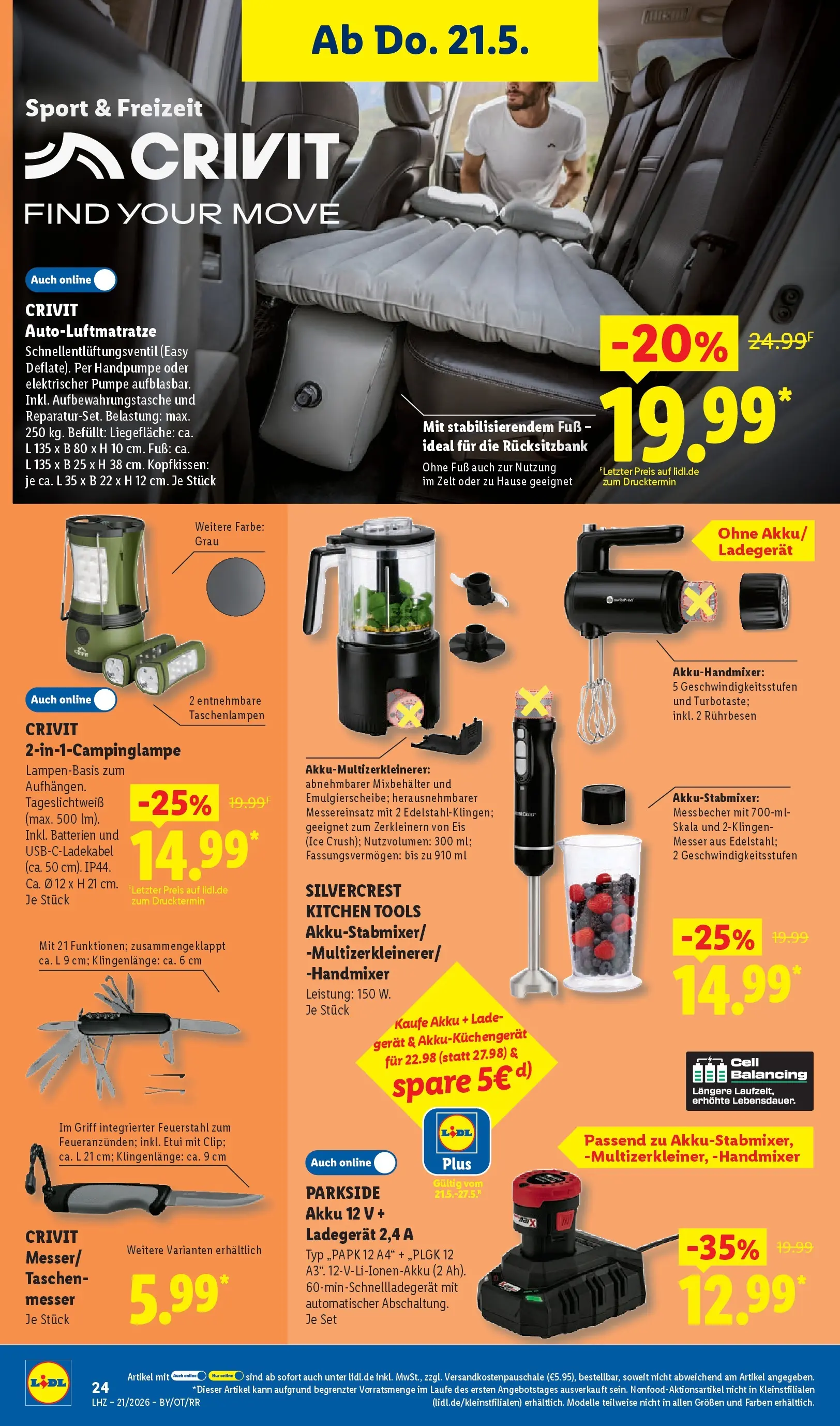 Lidl Prospekt Hof-innenstadt (ab 17.05.2026) zum Blättern » Angebote | Seite: 44 | Produkte: Rührbesen, Batterien, Kopfkissen, Eis