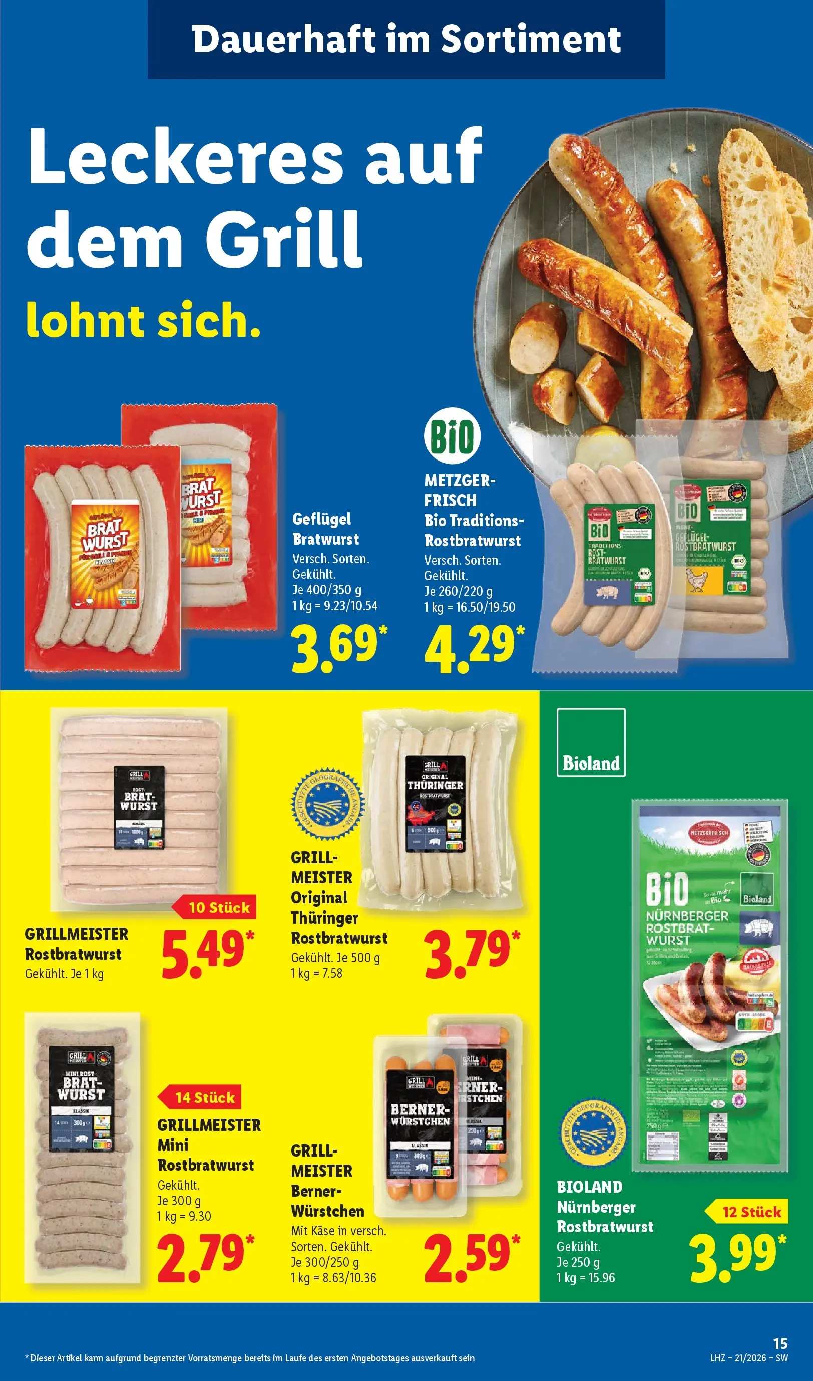 Lidl Prospekt Villingen-schwenningen (ab 17.05.2026) zum Blättern » Angebote | Seite: 21 | Produkte: Grill, Käse, Bratwurst, Wurst
