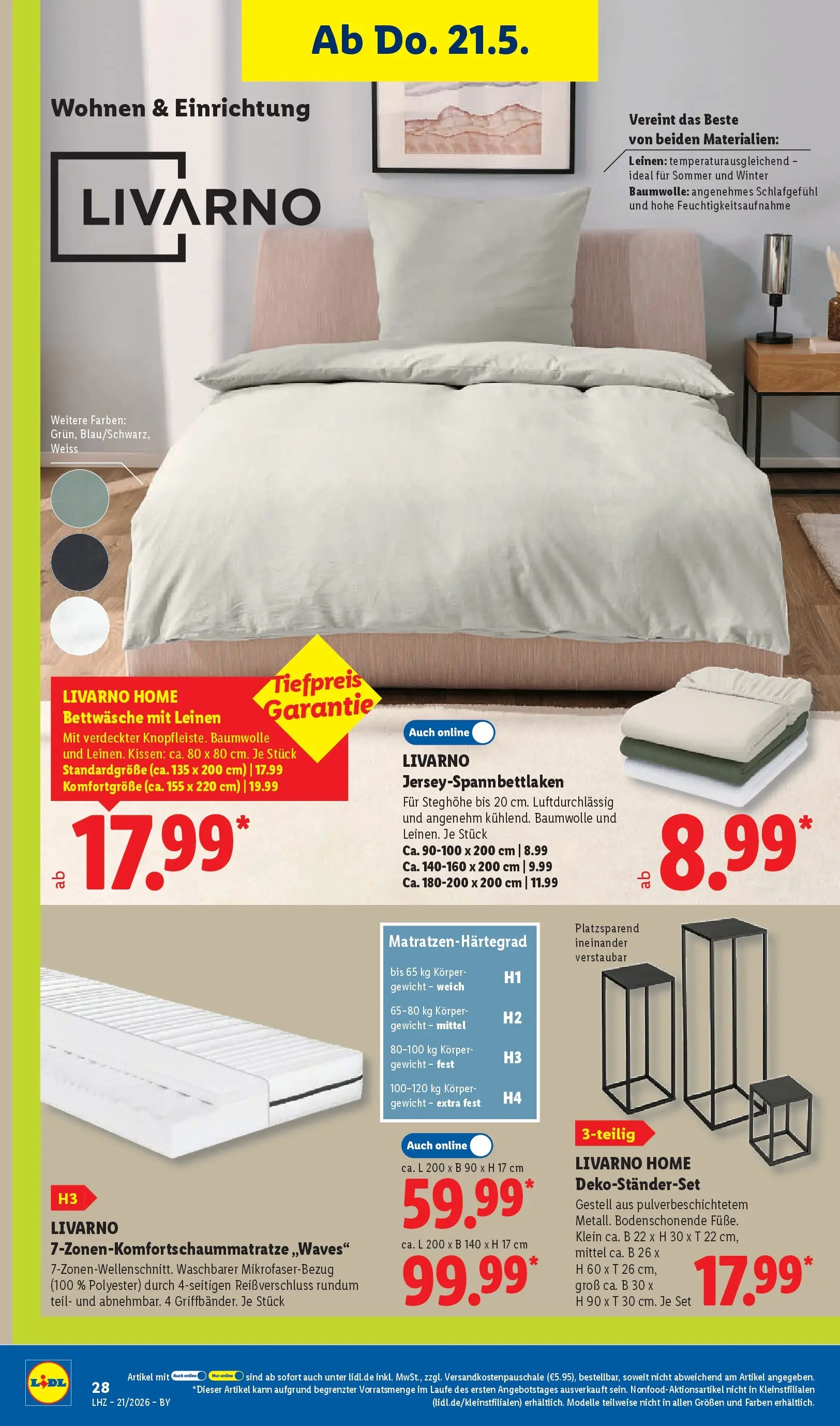 Lidl Prospekt Hof-innenstadt (ab 17.05.2026) zum Blättern » Angebote | Seite: 50 | Produkte: Gewicht, Kissen, Bettwäsche