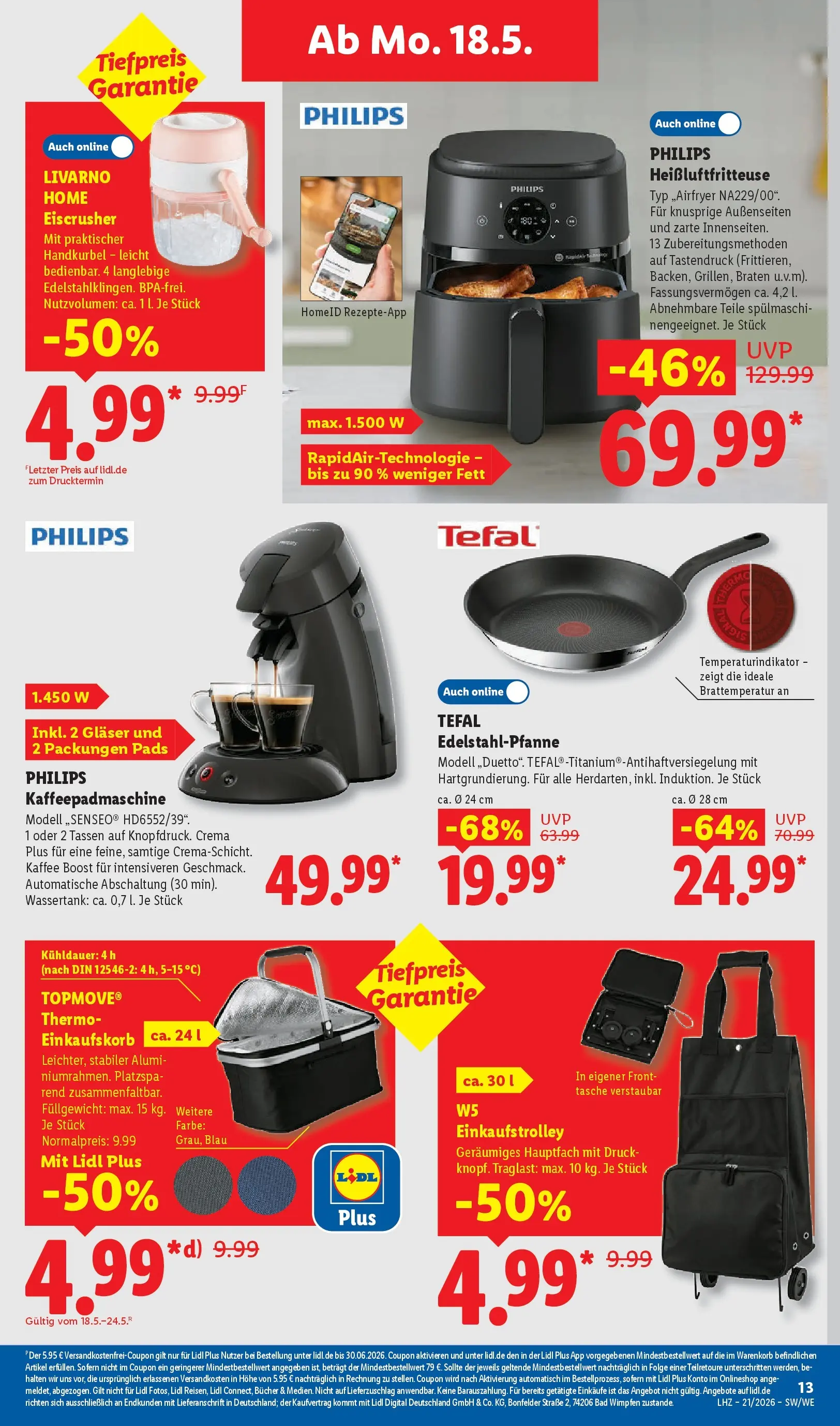 Lidl Prospekt Künzell (ab 17.05.2026) zum Blättern » Angebote | Seite: 29 | Produkte: Tasche, Philips, Bad, Heißluftfritteuse