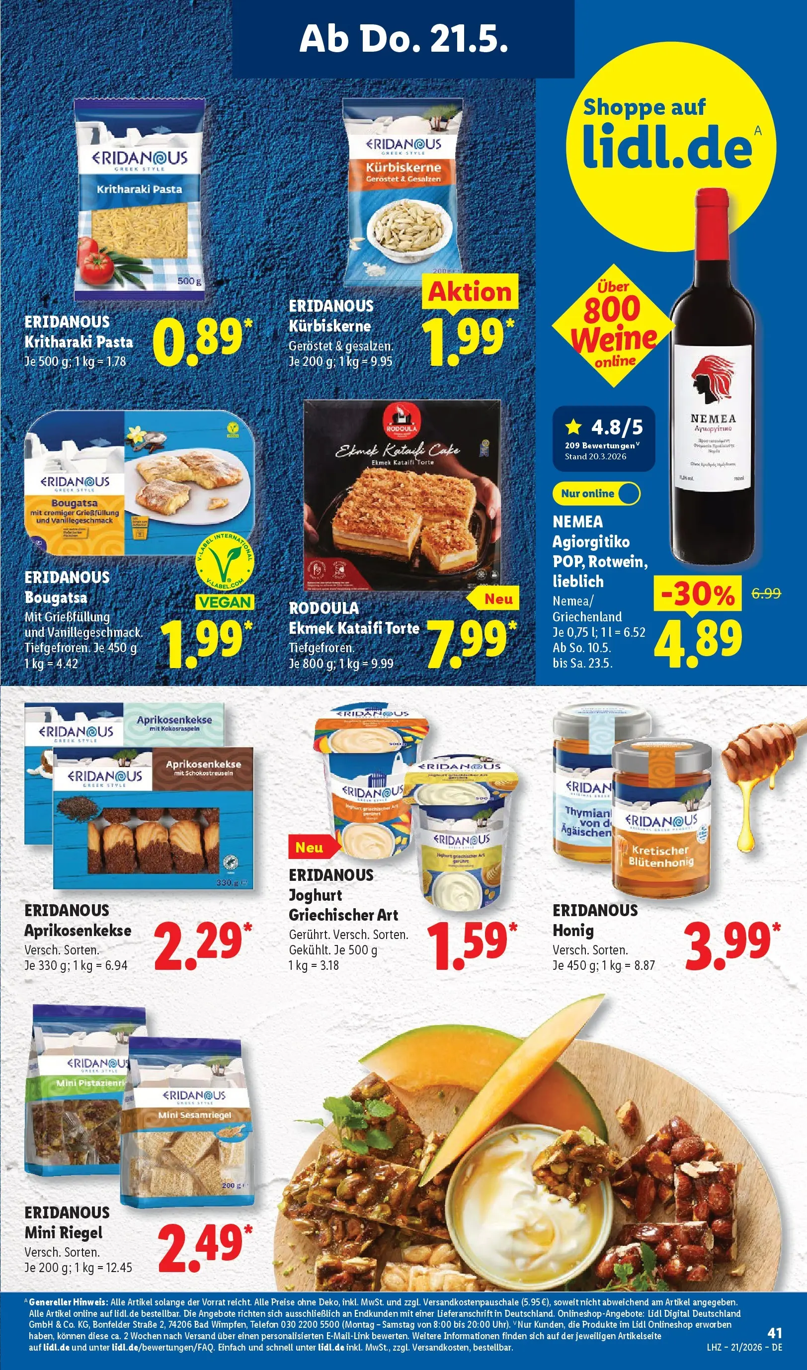 Lidl Prospekt Hof-innenstadt (ab 17.05.2026) zum Blättern » Angebote | Seite: 57 | Produkte: Joghurt, Bad, Pasta, Telefon