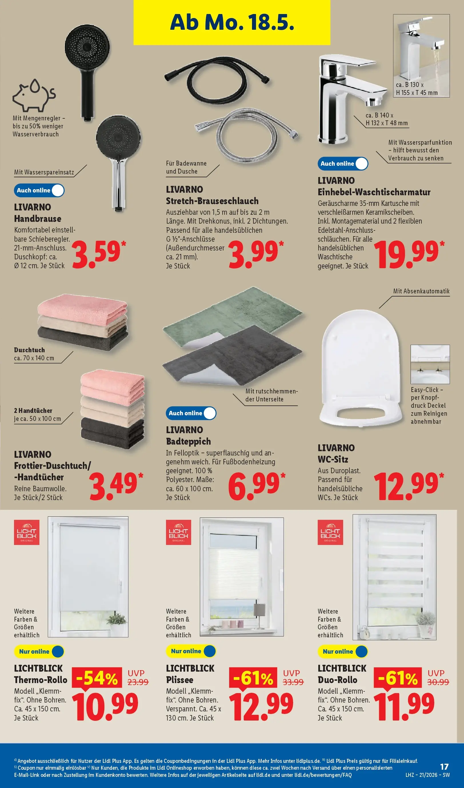 Lidl Prospekt Villingen-schwenningen (ab 17.05.2026) zum Blättern » Angebote | Seite: 35 | Produkte: Dusche, Duschkopf
