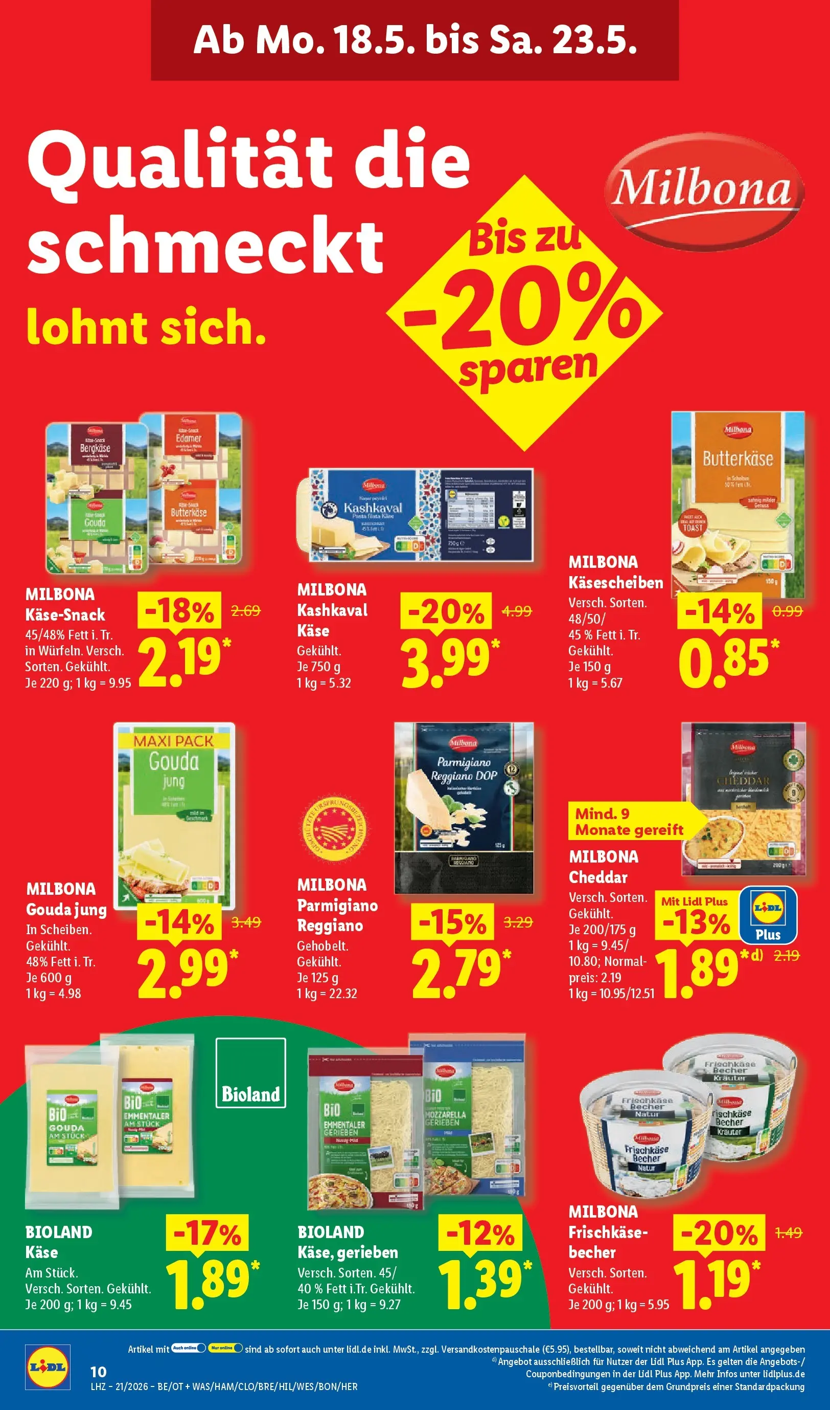 Lidl Prospekt Mahlow (ab 17.05.2026) » Angebote online | Seite: 24 | Produkte: Gouda, Edamer, Pasta, Frischkase Lidl Prospekt Mahlow (ab 17.05.2026) zum Blättern » Angebote | Seite: 24 | Produkte: Gouda, Edamer, Pasta, Frischkase