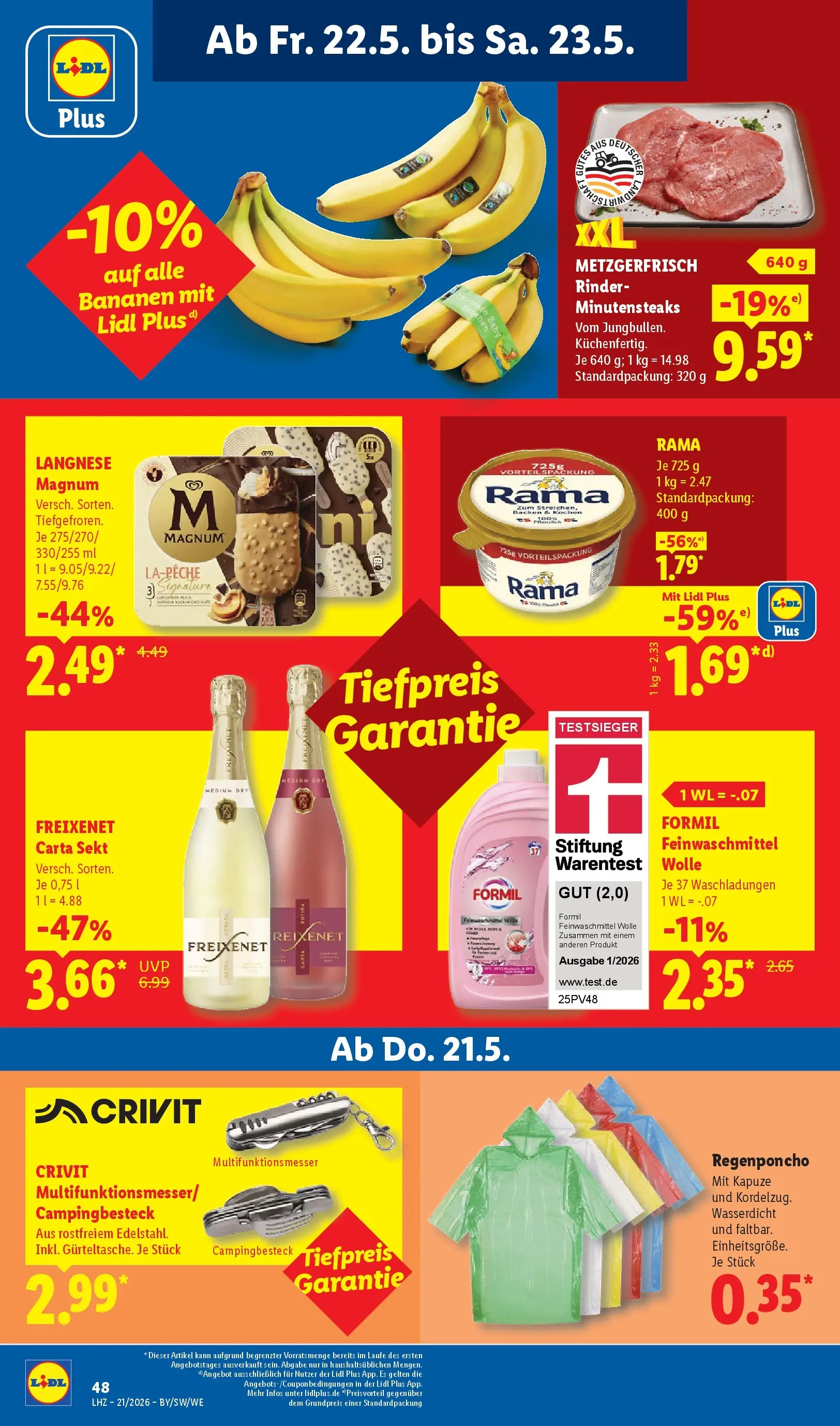 Lidl Prospekt Plettenberg (ab 17.05.2026) zum Blättern » Angebote | Seite: 72 | Produkte: Langnese, Rama, Freixenet, Sekt