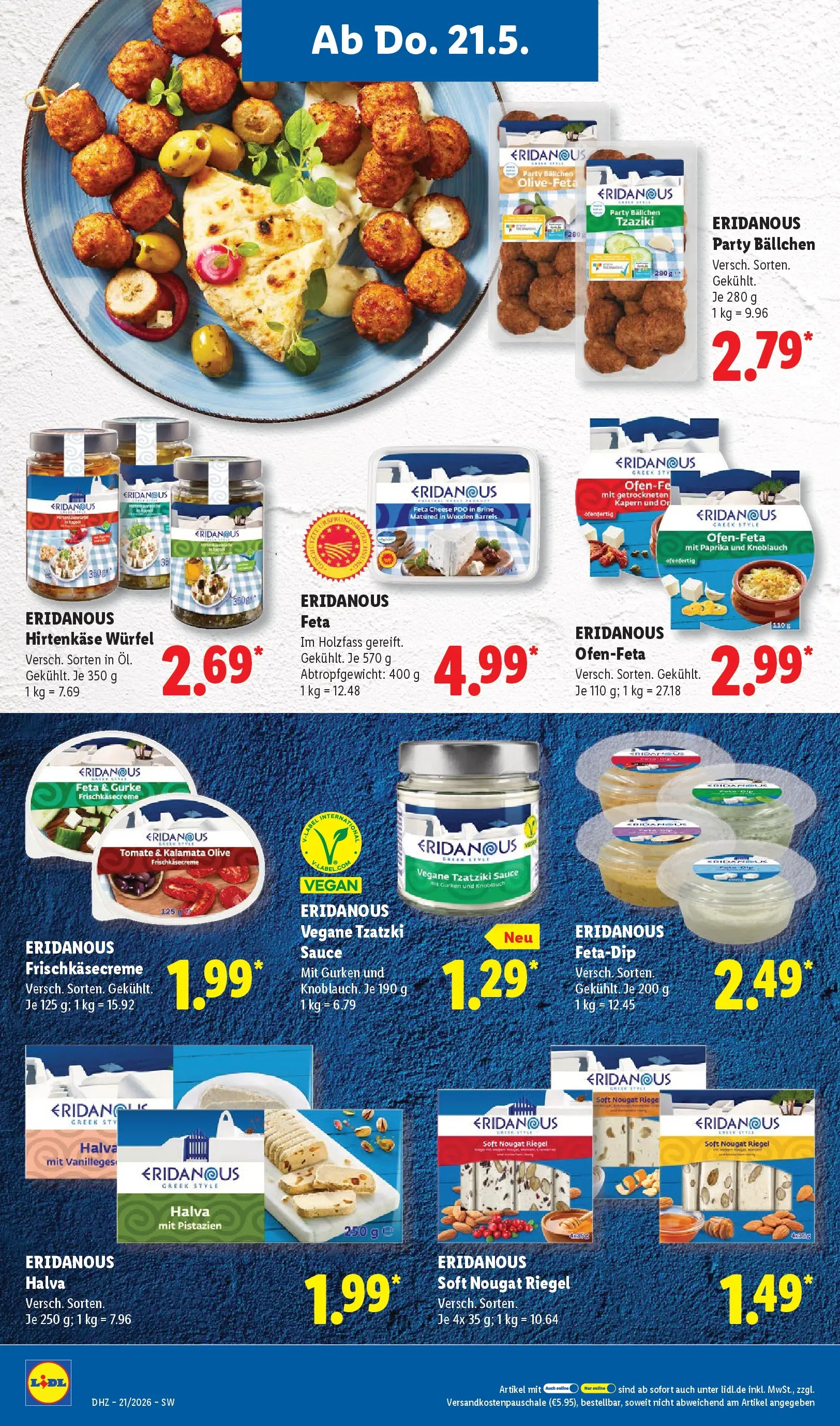 Lidl Prospekt Villingen-schwenningen (ab 17.05.2026) zum Blättern » Angebote | Seite: 58 | Produkte: Feta, Pistazien, Knoblauch, Gurken