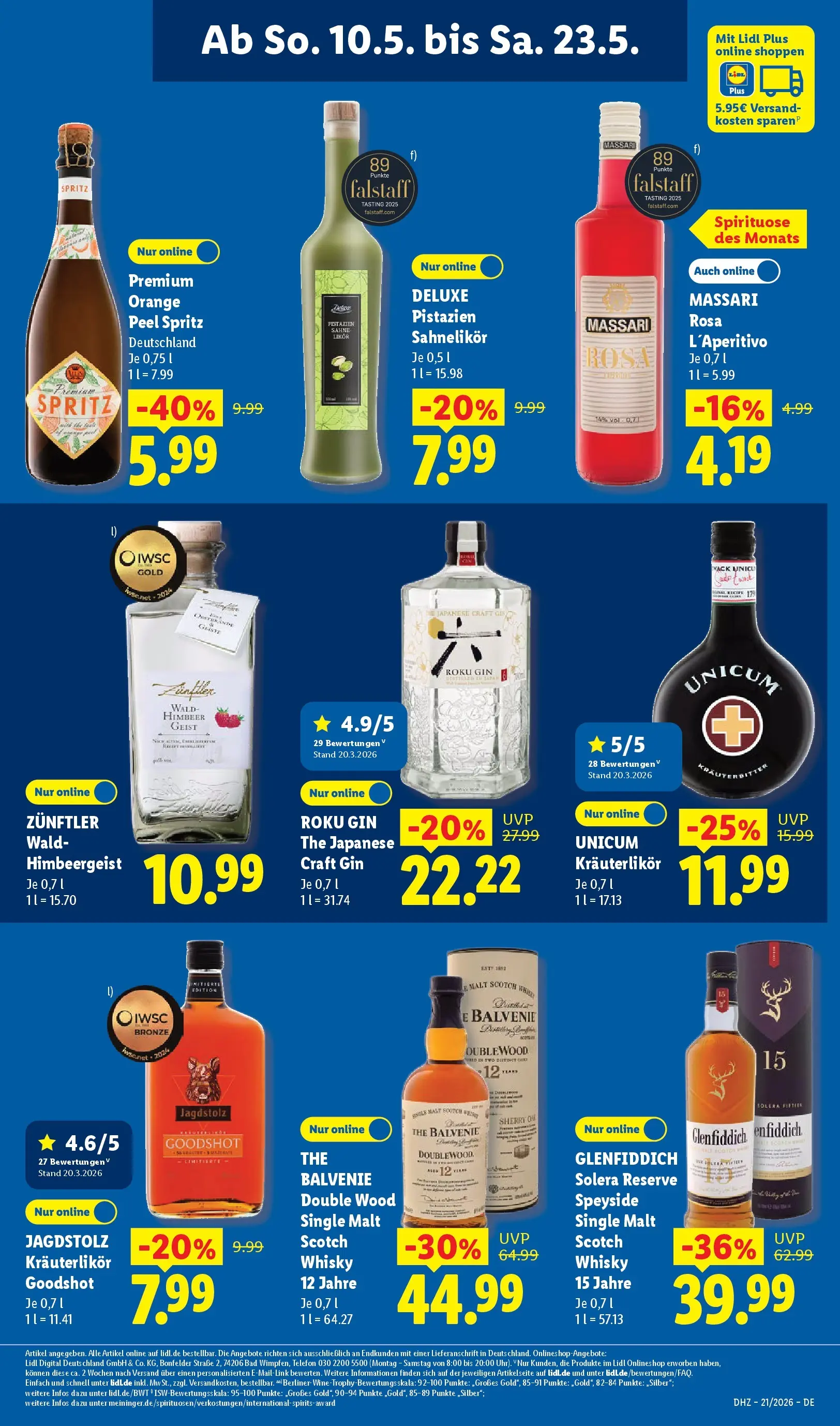 Lidl Prospekt Mahlow (ab 17.05.2026) » Angebote online | Seite: 65 | Produkte: Whisky, Likör, Pistazien, Gin Lidl Prospekt Mahlow (ab 17.05.2026) zum Blättern » Angebote | Seite: 65 | Produkte: Whisky, Likör, Pistazien, Gin