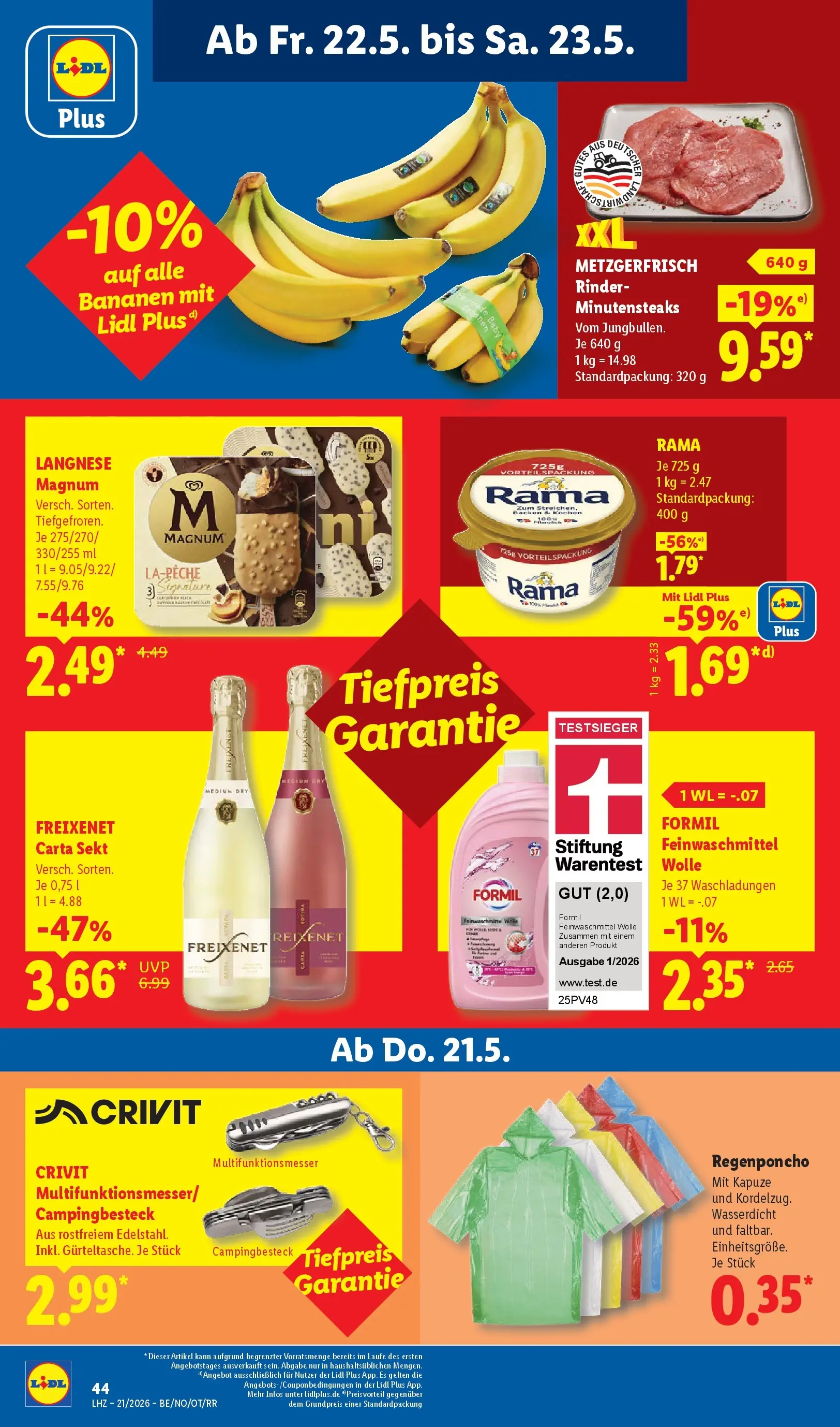 Lidl Prospekt Mahlow (ab 17.05.2026) » Angebote online | Seite: 72 | Produkte: Langnese, Rama, Freixenet, Bananen Lidl Prospekt Mahlow (ab 17.05.2026) zum Blättern » Angebote | Seite: 72 | Produkte: Langnese, Rama, Freixenet, Bananen
