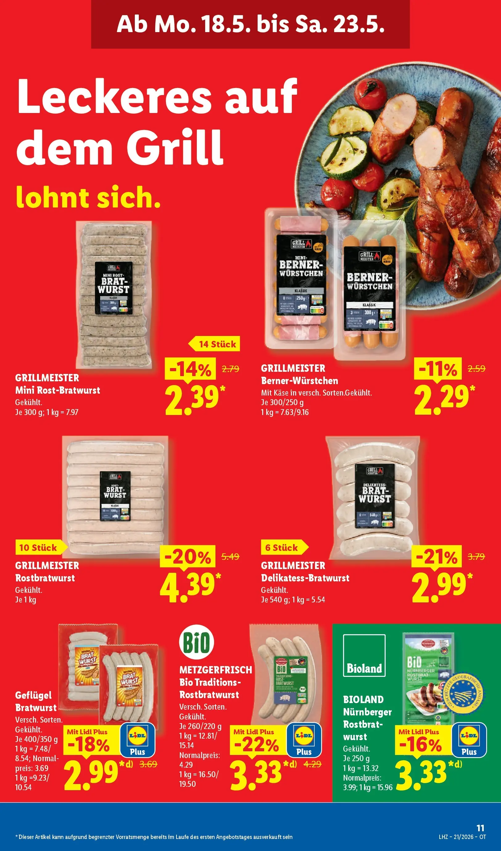 Lidl Prospekt Grimma (ab 17.05.2026) zum Blättern » Angebote | Seite: 25 | Produkte: Grill, Käse, Bratwurst, Wurst