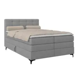 Boxspringbett MITTO Hellgrau 140x200 cm