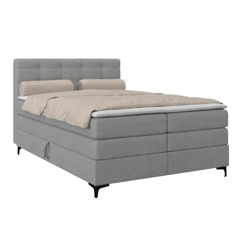 Boxspringbett MITTO Hellgrau 140x200 cm
