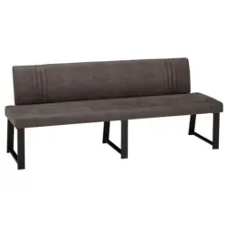 Sitzbank 200/86/60 cm in Schwarz, Dunkelgrau