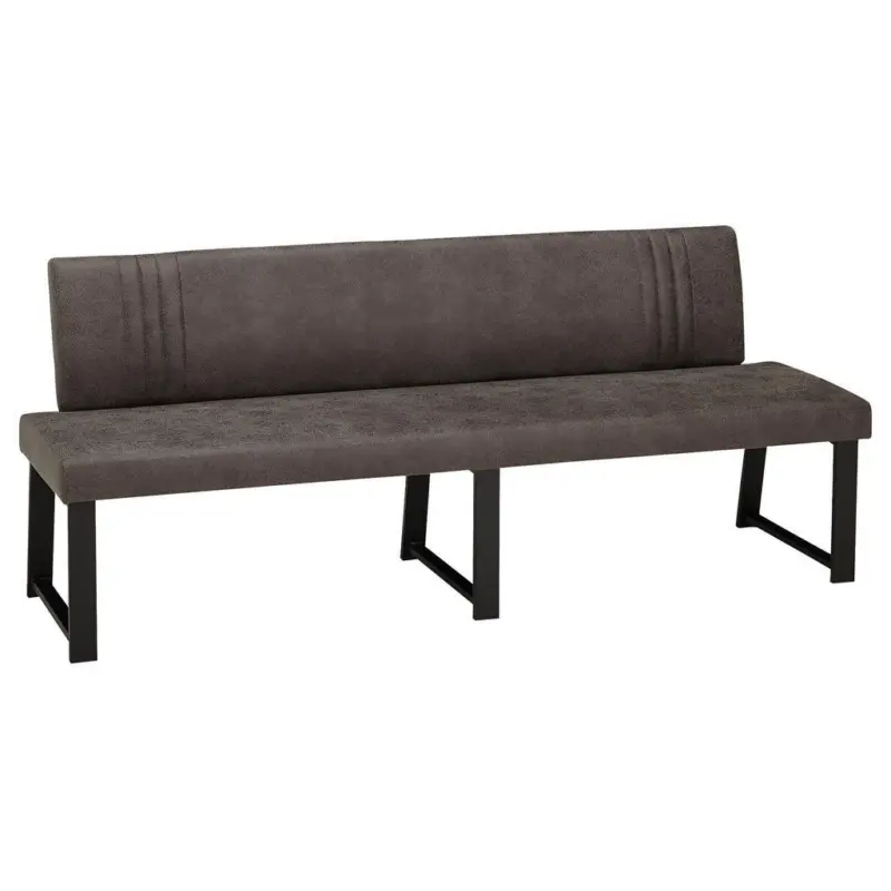 Sitzbank 200/86/60 cm in Schwarz, Dunkelgrau