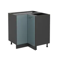 Eckunterschrank R-Line Blau-Grau 75.6 cm ohne Arbeitsplatte