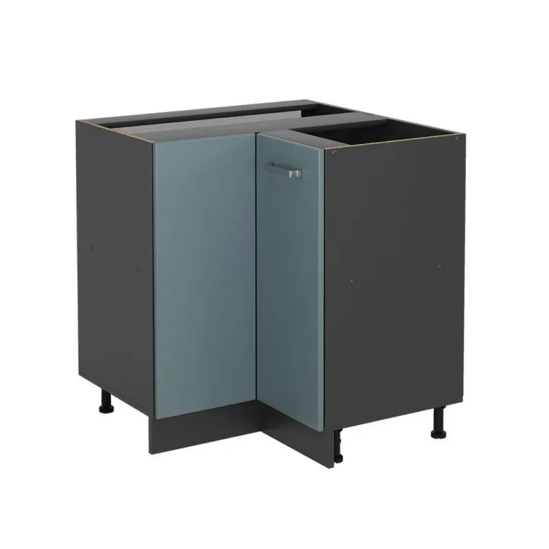 Eckunterschrank R-Line Blau-Grau 75.6 cm ohne Arbeitsplatte